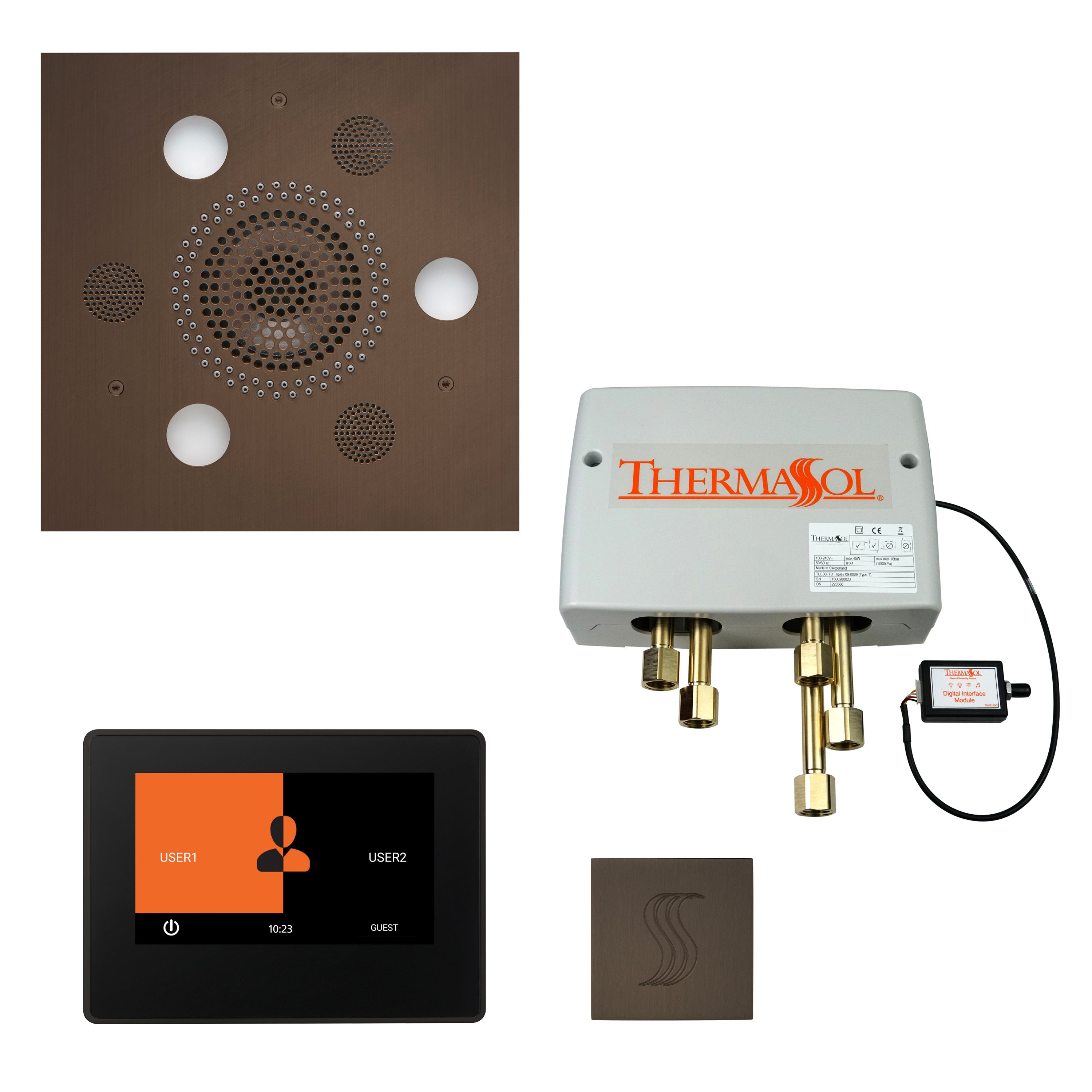 Total Wellness Package - Serenity Advanced (Square) + ThermaTouch 7 Control + Digital Shower Valve + Steam Head (Square) - Maison&Co.