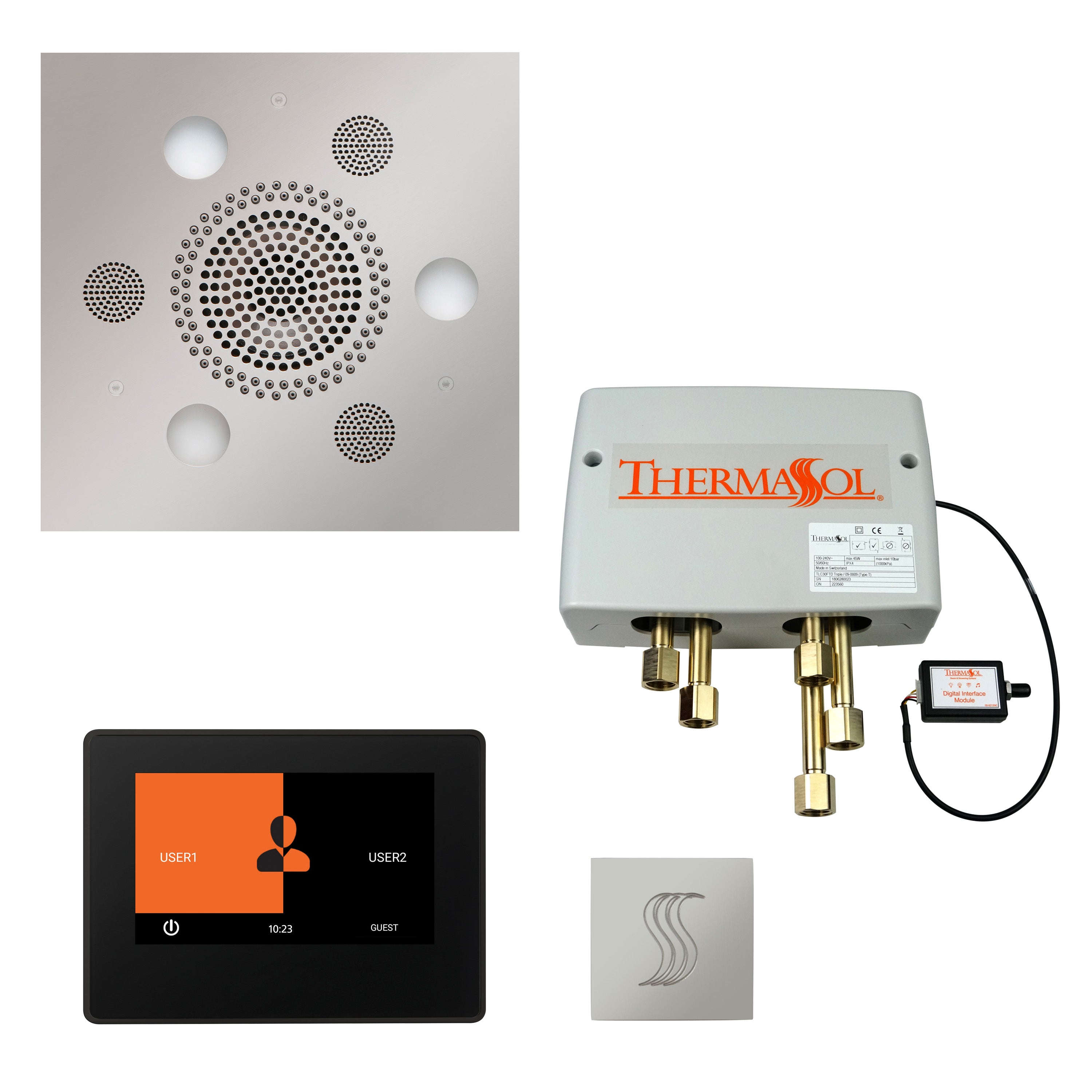 Total Wellness Package - Serenity Advanced (Square) + ThermaTouch 7 Control + Digital Shower Valve + Steam Head (Square) - Maison&Co.