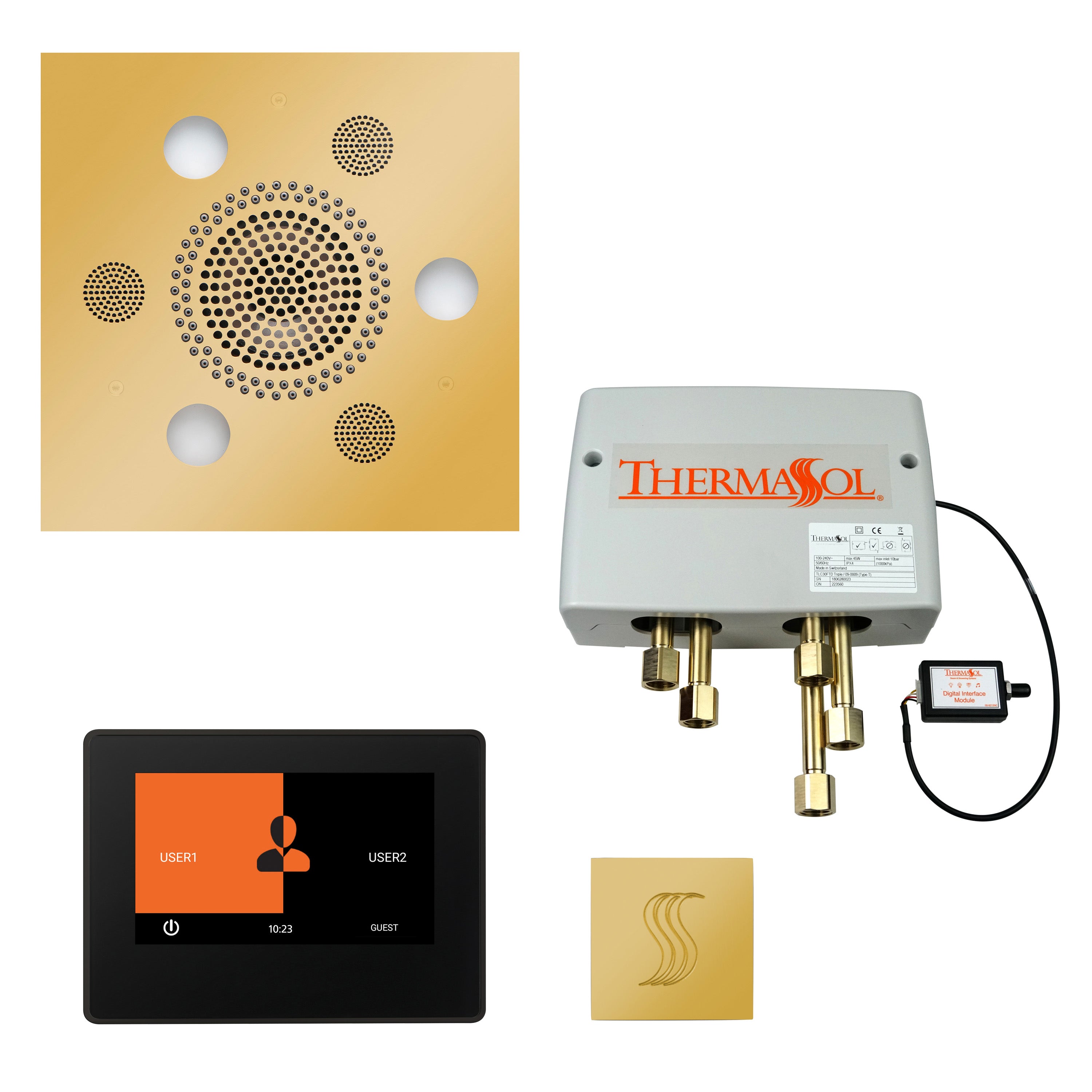 Total Wellness Package - Serenity Advanced (Square) + ThermaTouch 7 Control + Digital Shower Valve + Steam Head (Square) - Maison&Co.