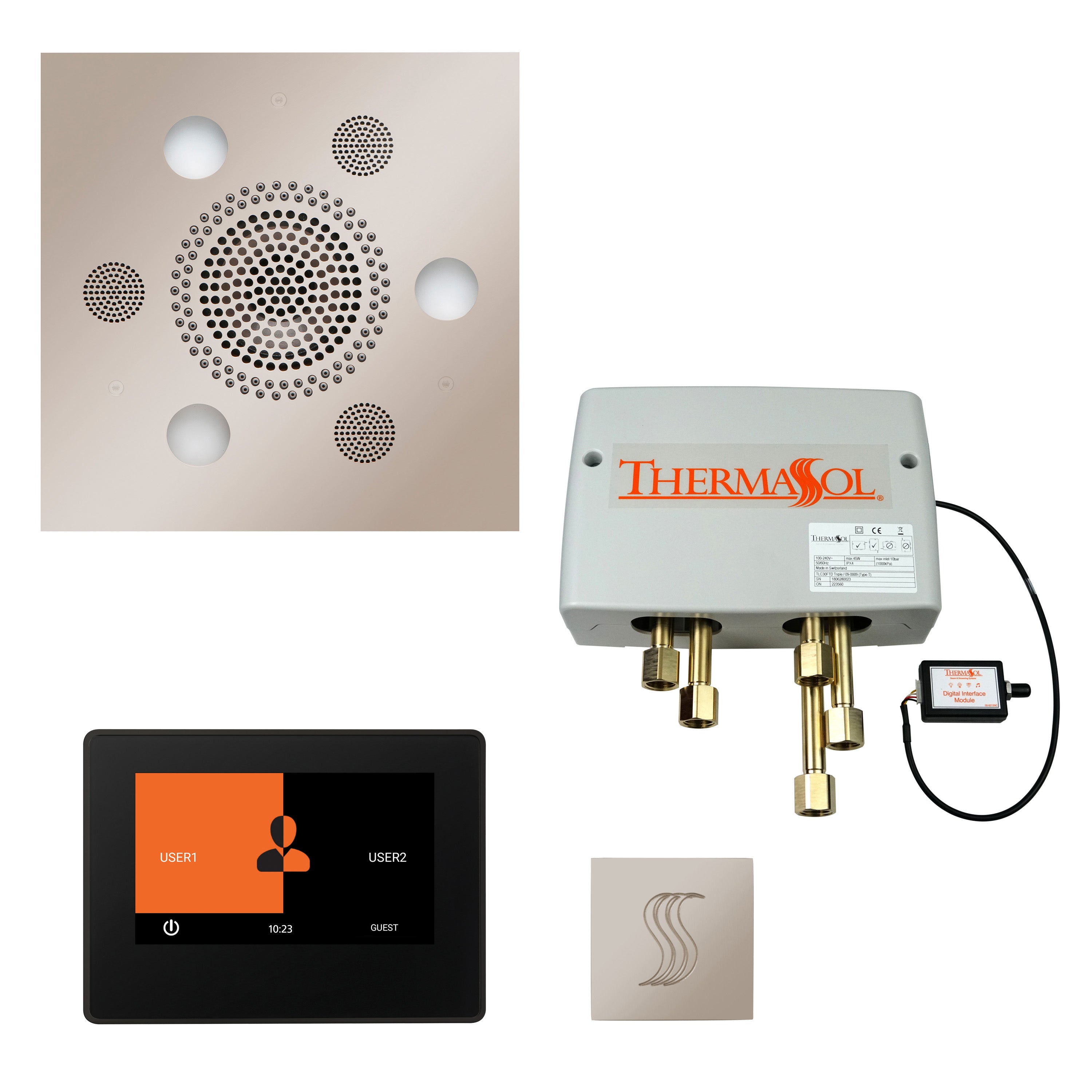 Total Wellness Package - Serenity Advanced (Square) + ThermaTouch 7 Control + Digital Shower Valve + Steam Head (Square) - Maison&Co.
