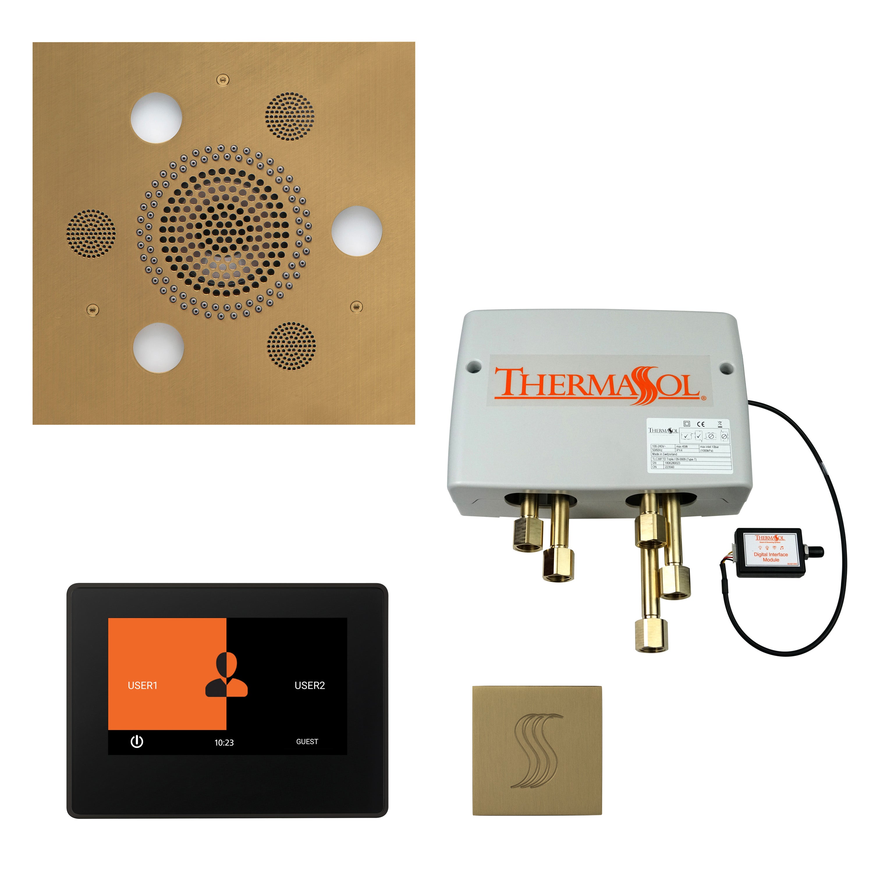 Total Wellness Package - Serenity Advanced (Square) + ThermaTouch 7 Control + Digital Shower Valve + Steam Head (Square) - Maison&Co.
