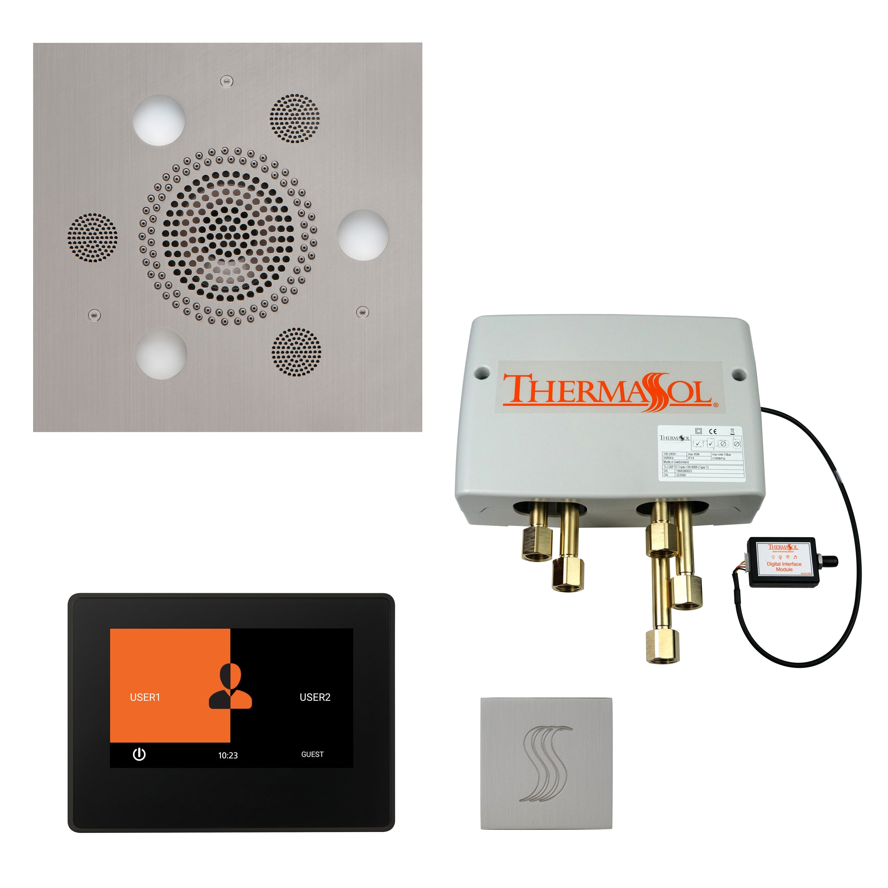 Total Wellness Package - Serenity Advanced (Square) + ThermaTouch 7 Control + Digital Shower Valve + Steam Head (Square) - Maison&Co.
