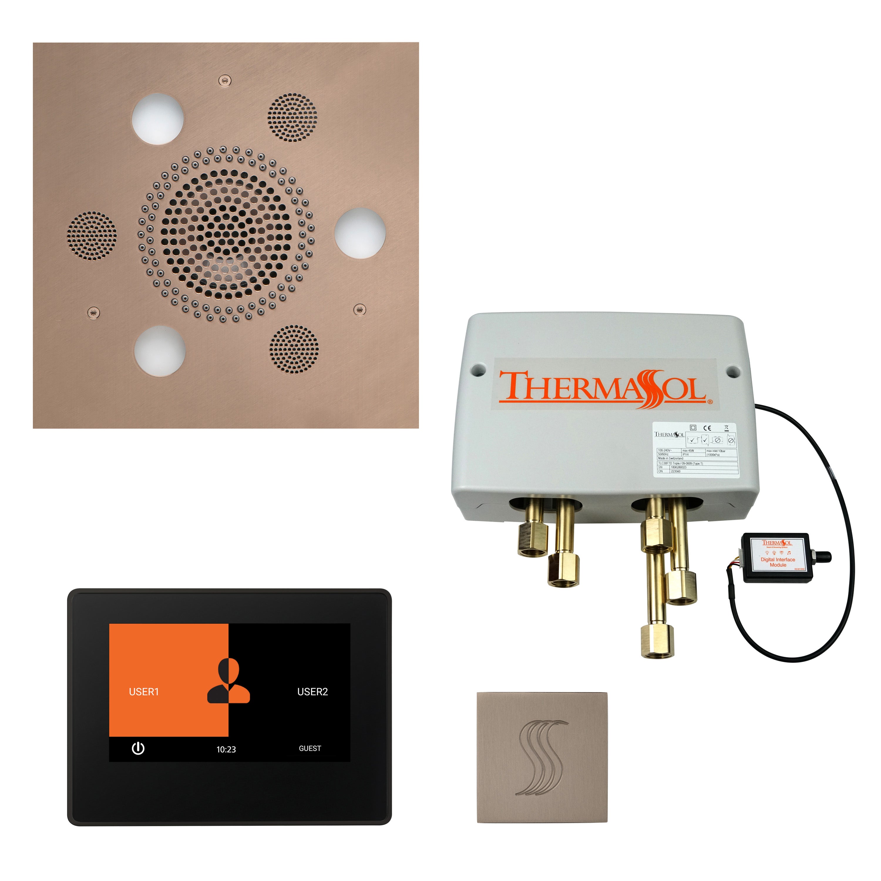 Total Wellness Package - Serenity Advanced (Square) + ThermaTouch 7 Control + Digital Shower Valve + Steam Head (Square) - Maison&Co.