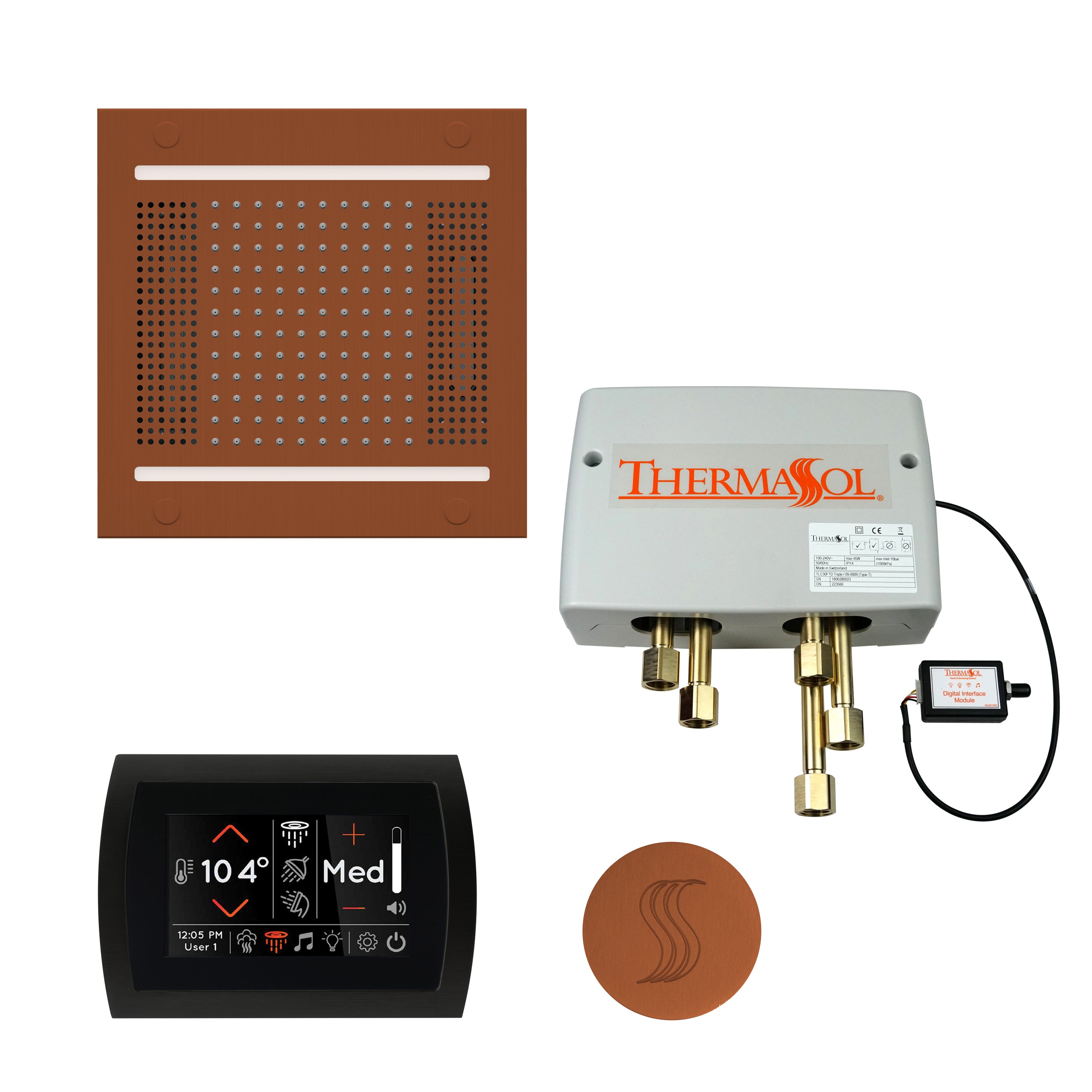Total Wellness Package - HydroVive 14 + SignaTouch Control (Wall Mount) + Digital Shower Valve + Steam Head (Square) - Maison&Co.