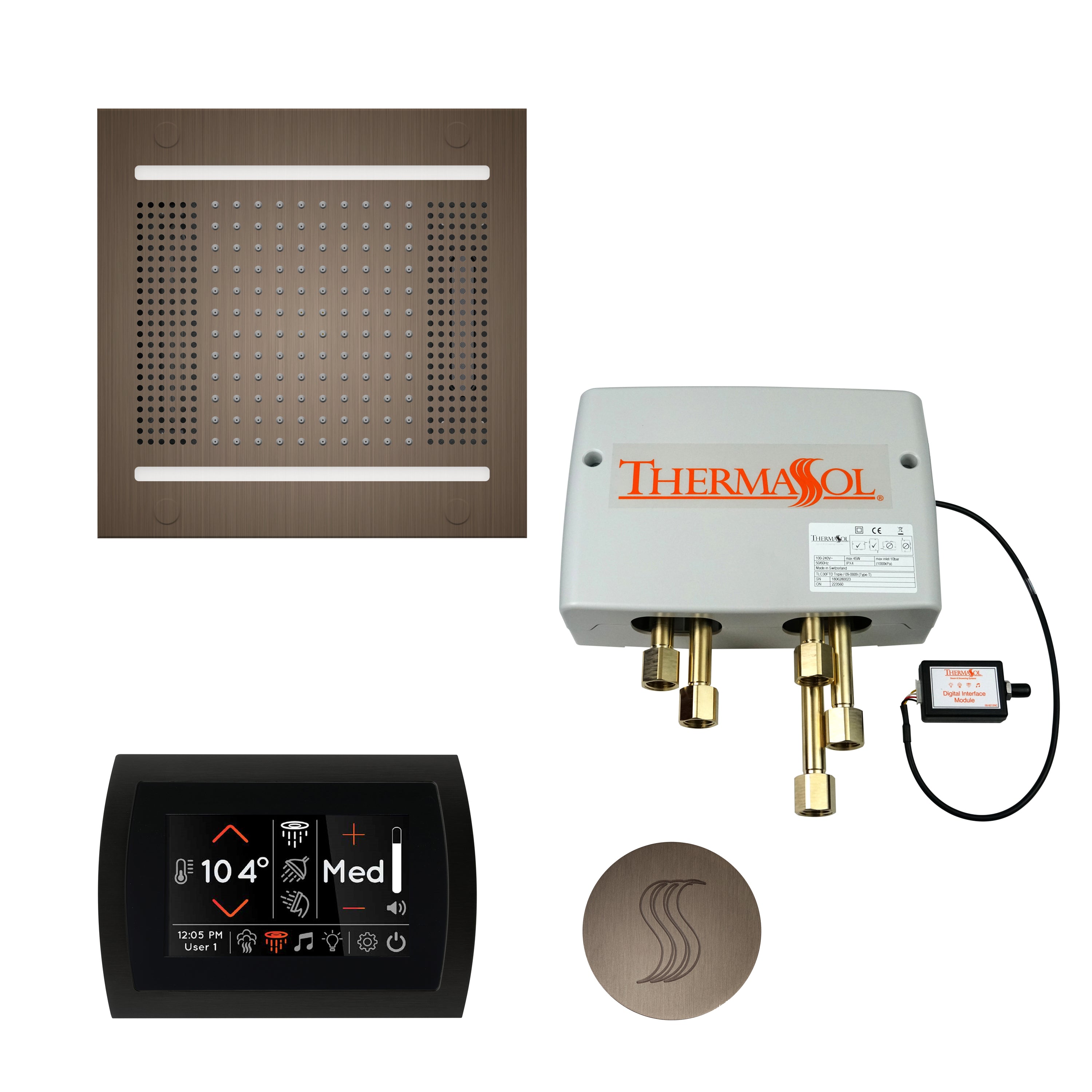 Total Wellness Package - HydroVive 14 + SignaTouch Control (Wall Mount) + Digital Shower Valve + Steam Head (Square) - Maison&Co.