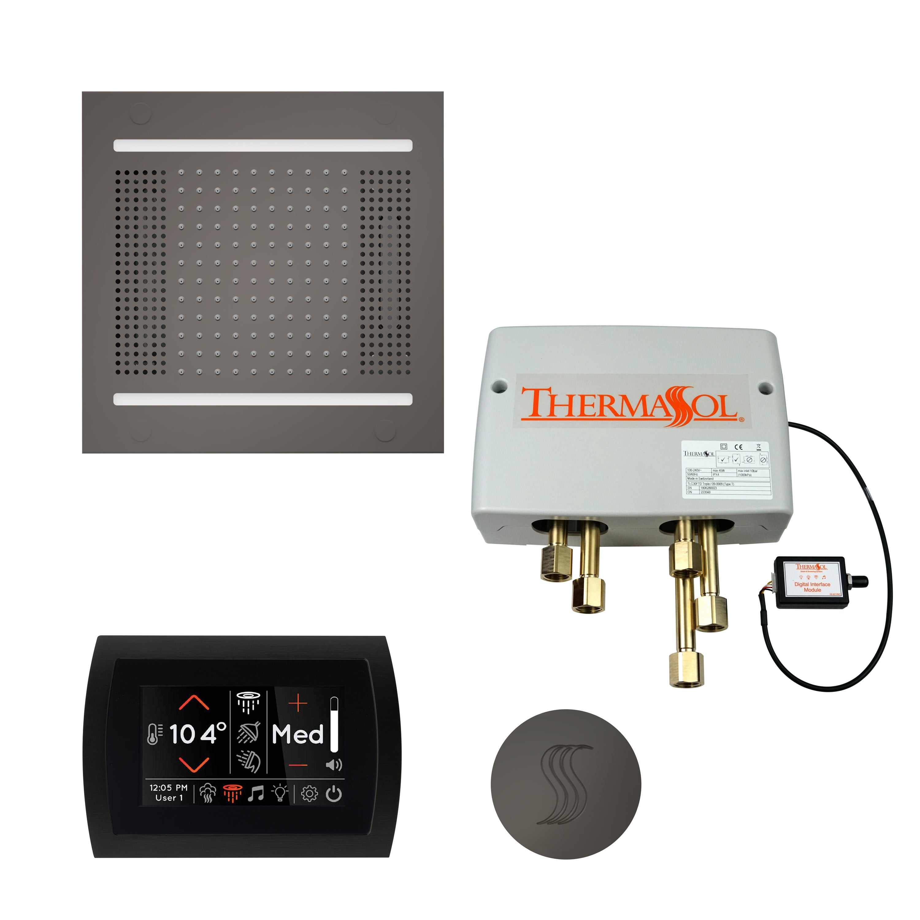 Total Wellness Package - HydroVive 14 + SignaTouch Control (Wall Mount) + Digital Shower Valve + Steam Head (Square) - Maison&Co.