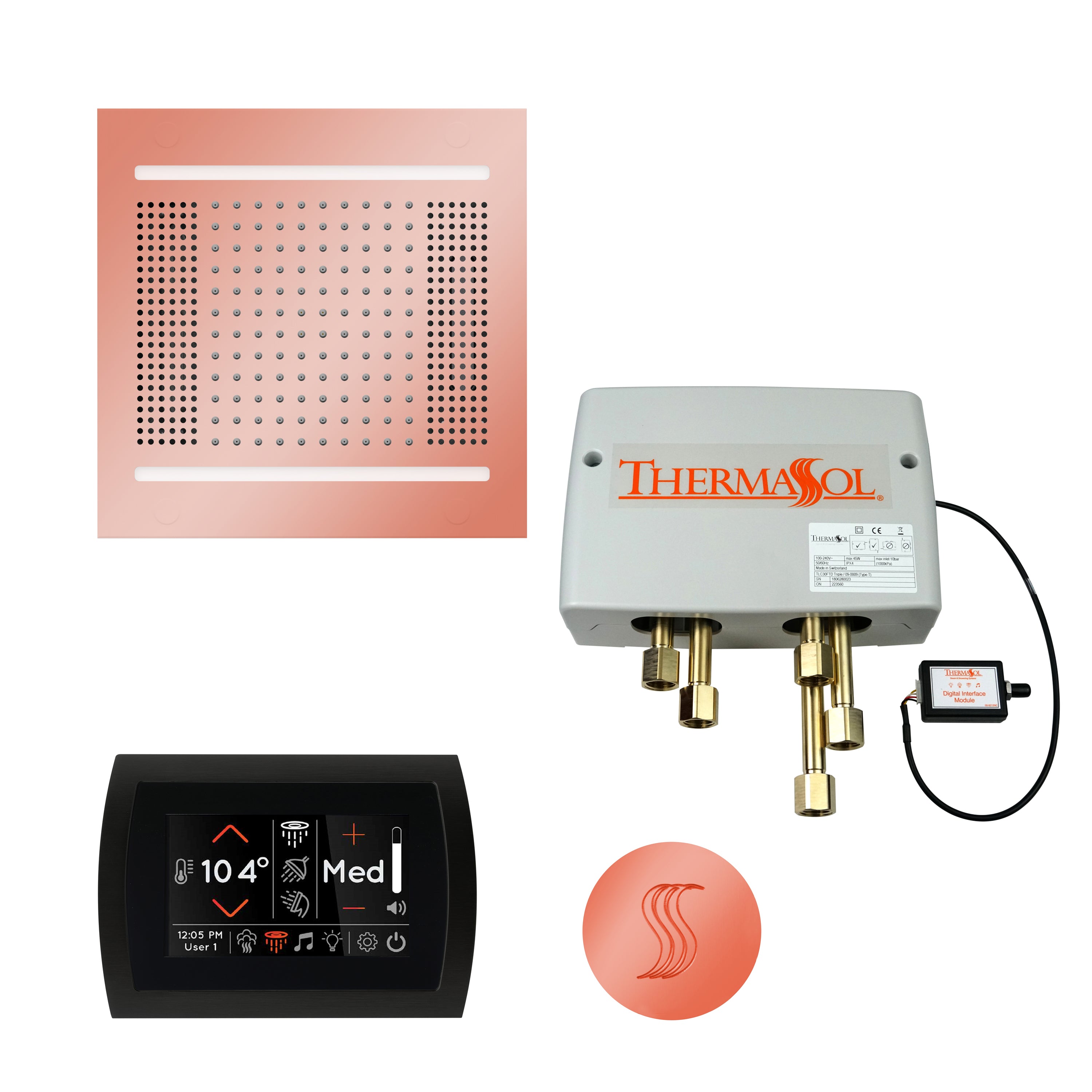 Total Wellness Package - HydroVive 14 + SignaTouch Control (Wall Mount) + Digital Shower Valve + Steam Head (Square) - Maison&Co.