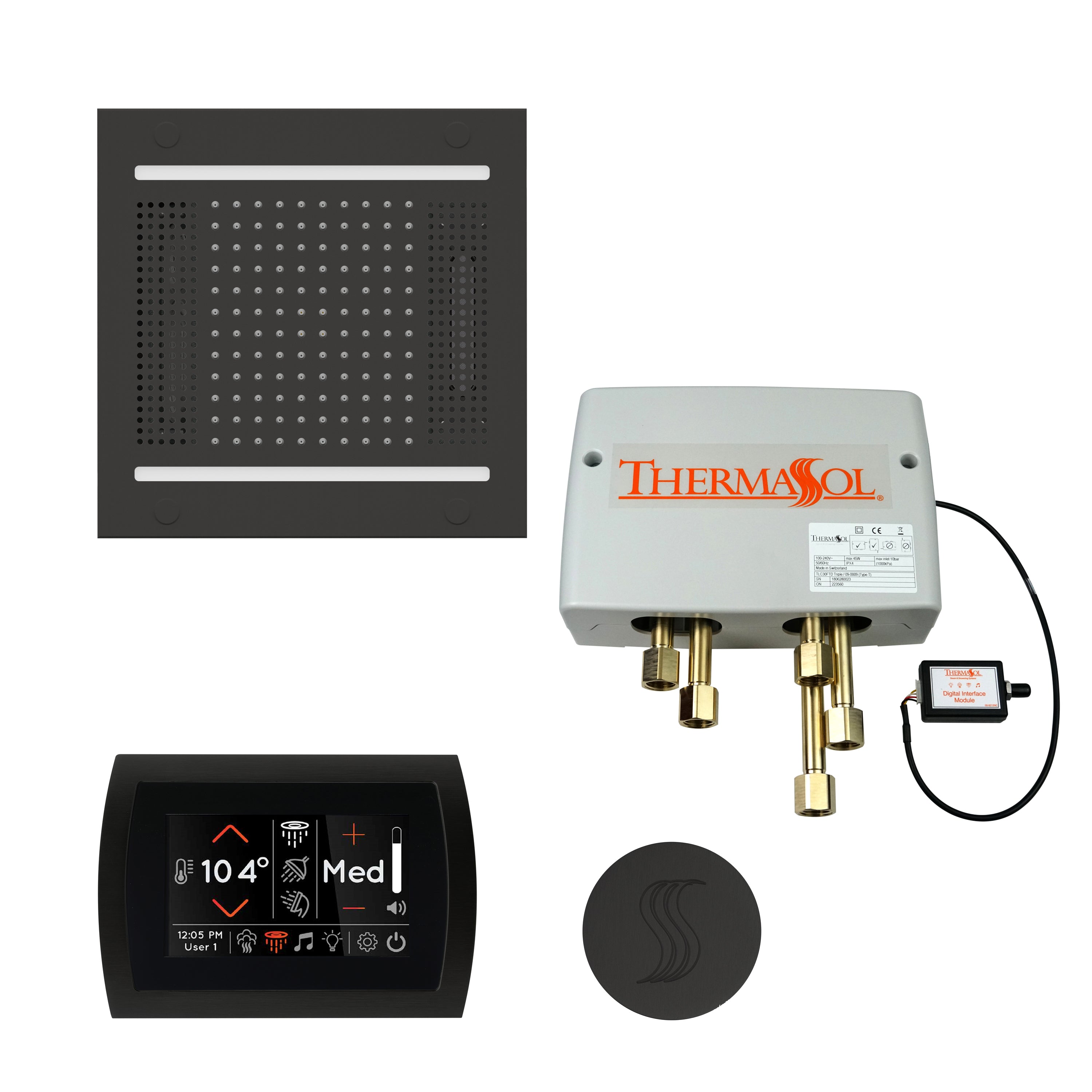 Total Wellness Package - HydroVive 14 + SignaTouch Control (Wall Mount) + Digital Shower Valve + Steam Head (Square) - Maison&Co.