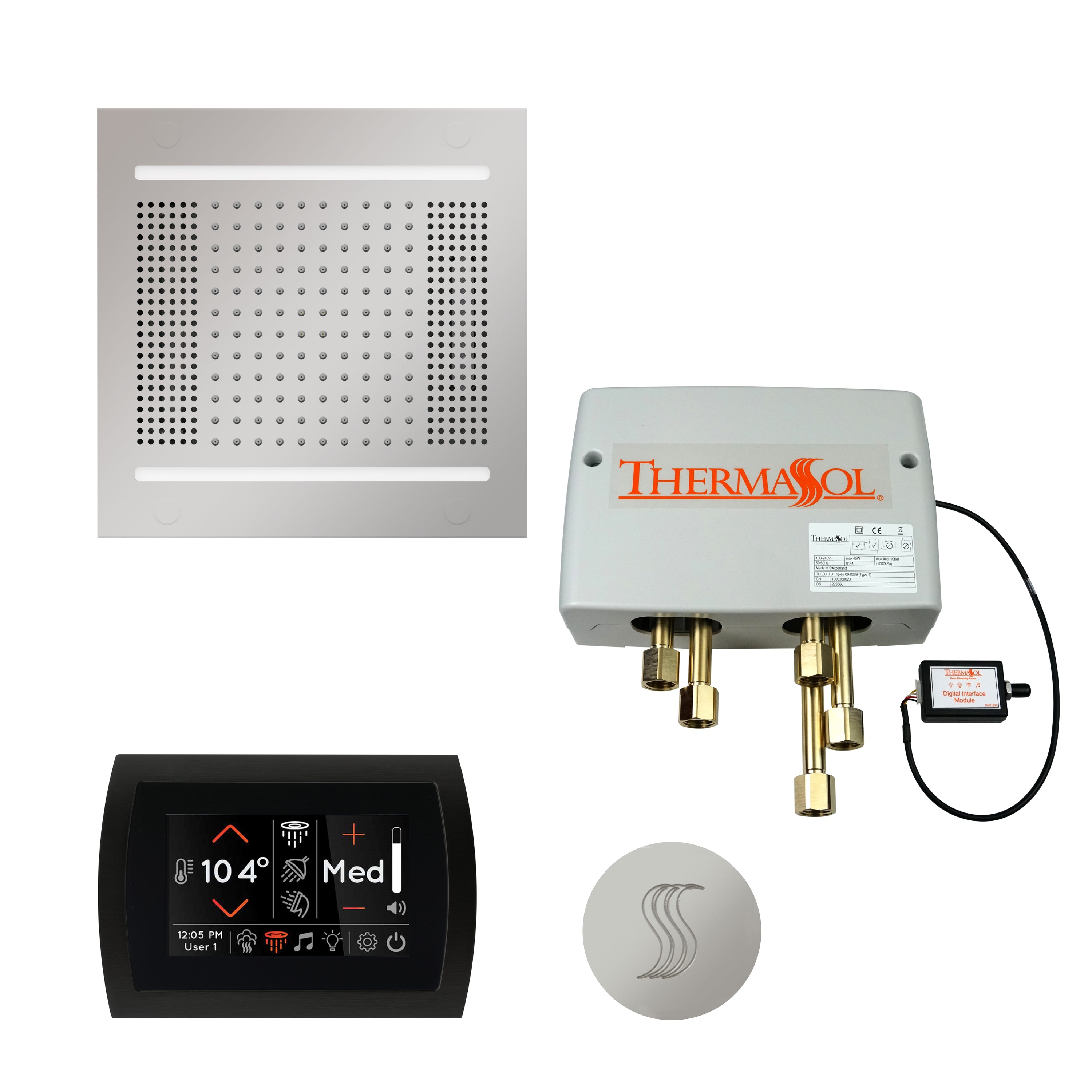 Total Wellness Package - HydroVive 14 + SignaTouch Control (Wall Mount) + Digital Shower Valve + Steam Head (Square) - Maison&Co.