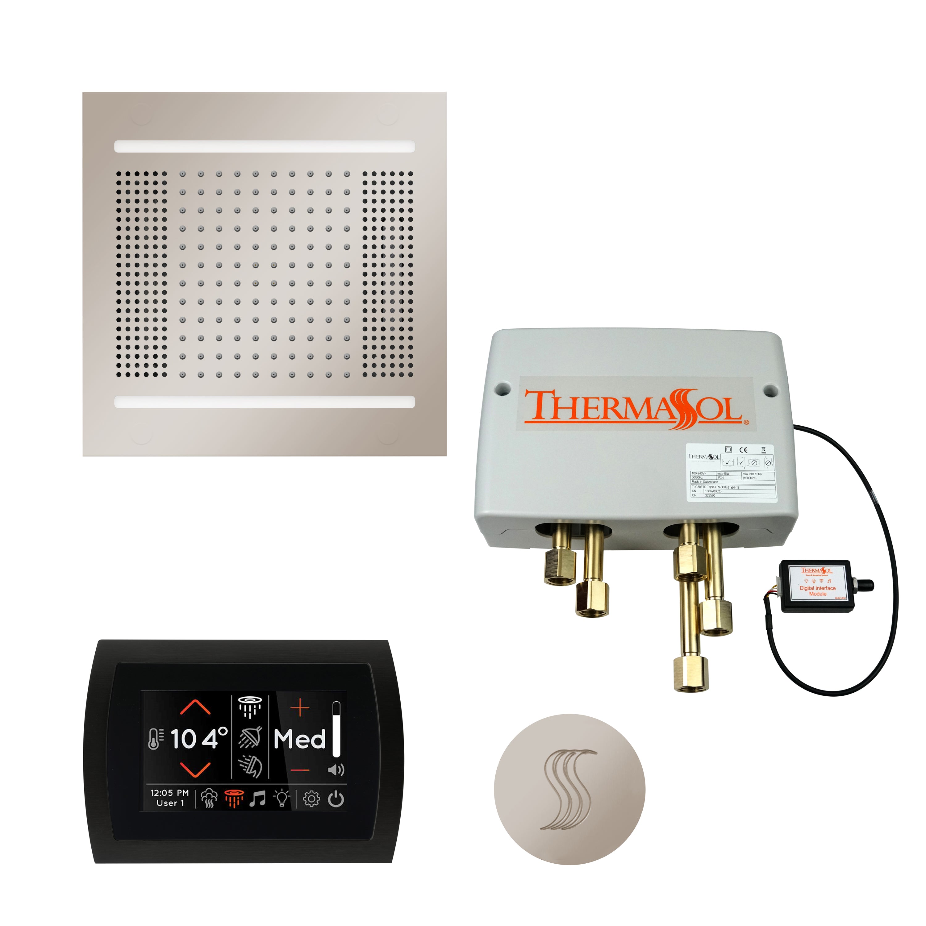 Total Wellness Package - HydroVive 14 + SignaTouch Control (Wall Mount) + Digital Shower Valve + Steam Head (Square) - Maison&Co.