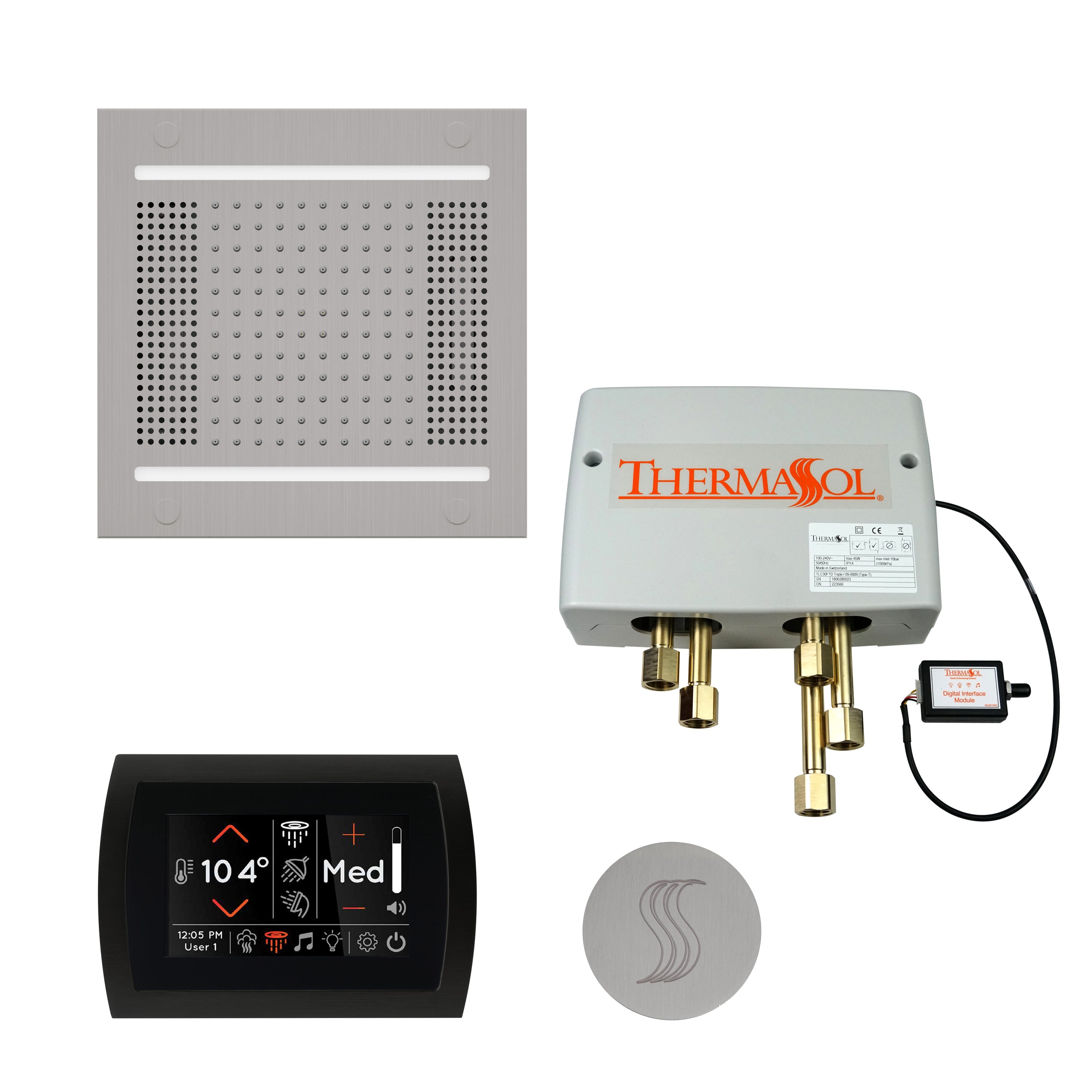 Total Wellness Package - HydroVive 14 + SignaTouch Control (Wall Mount) + Digital Shower Valve + Steam Head (Square) - Maison&Co.