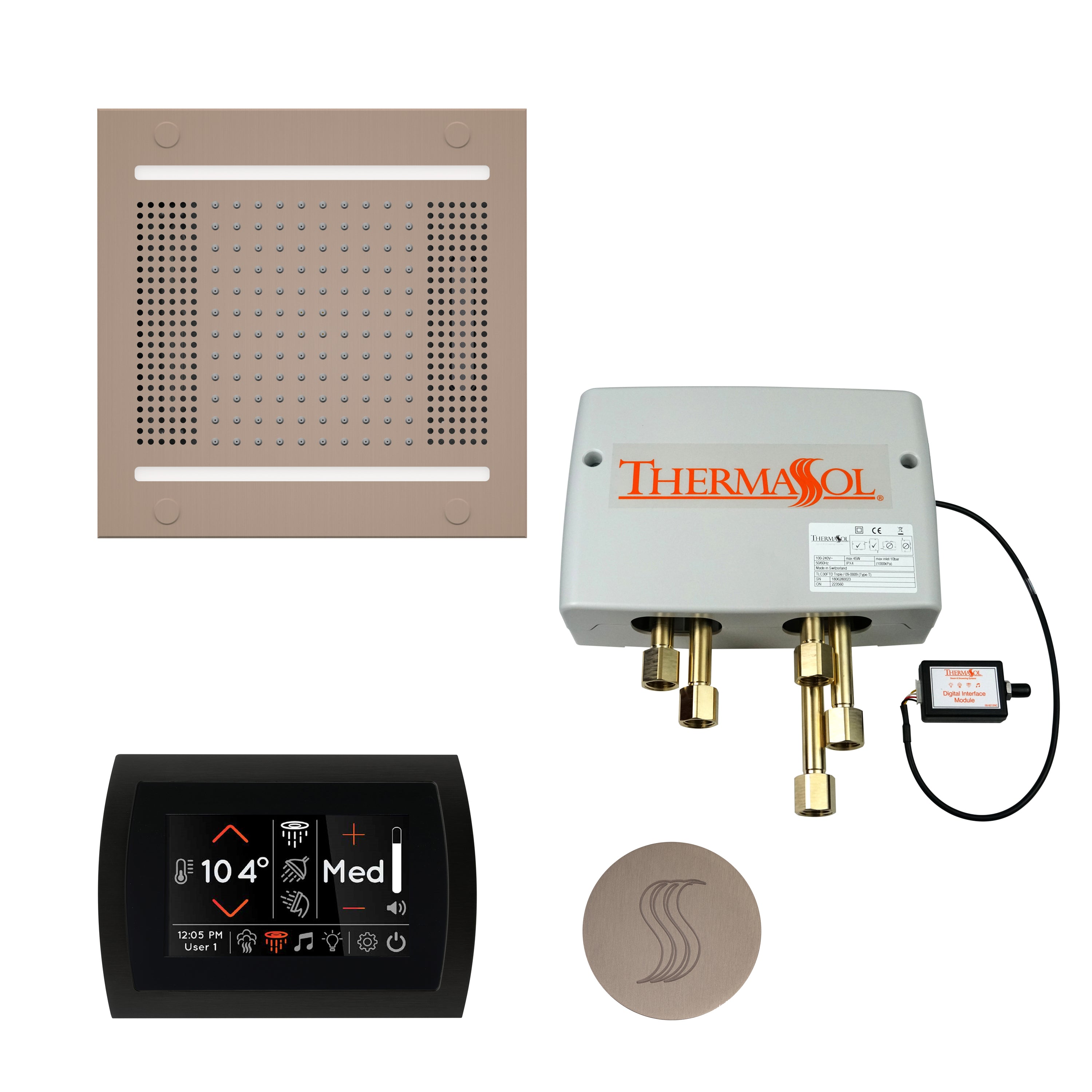 Total Wellness Package - HydroVive 14 + SignaTouch Control (Wall Mount) + Digital Shower Valve + Steam Head (Square) - Maison&Co.