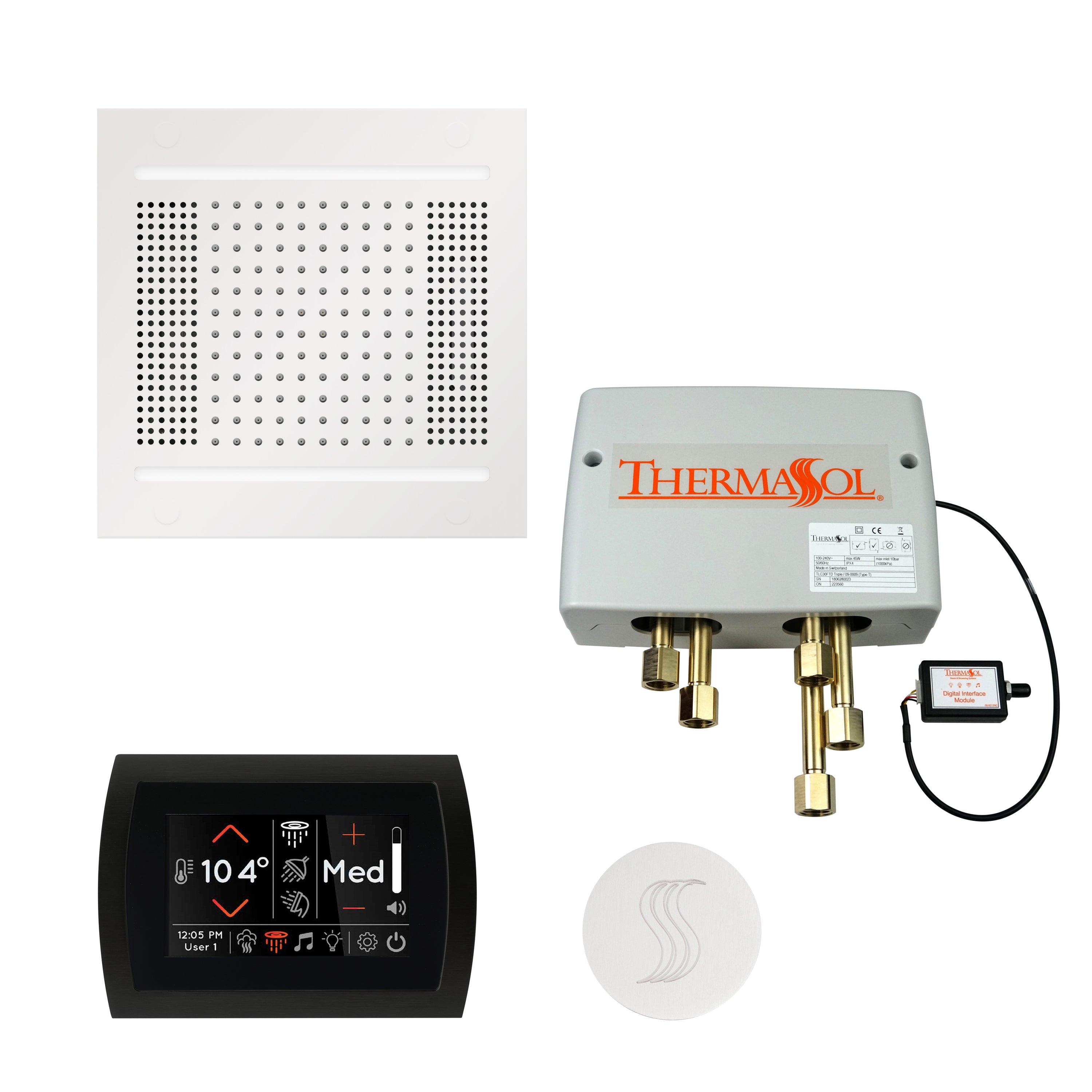 Total Wellness Package - HydroVive 14 + SignaTouch Control (Wall Mount) + Digital Shower Valve + Steam Head (Square) - Maison&Co.
