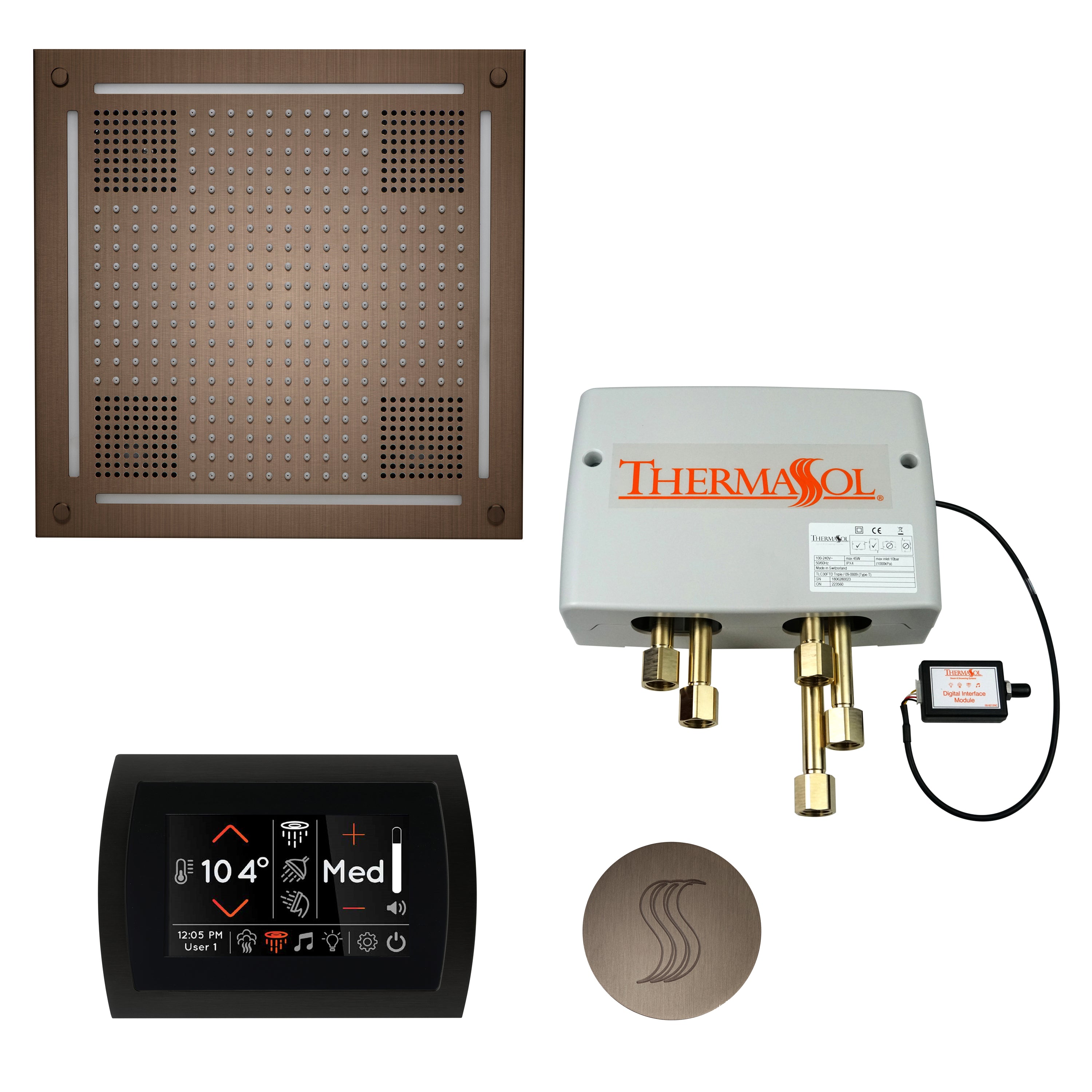Total Wellness Package - HydroVive 18 + SignaTouch Control (Wall Mount) + Digital Shower Valve + Steam Head (Square) - Maison&Co.