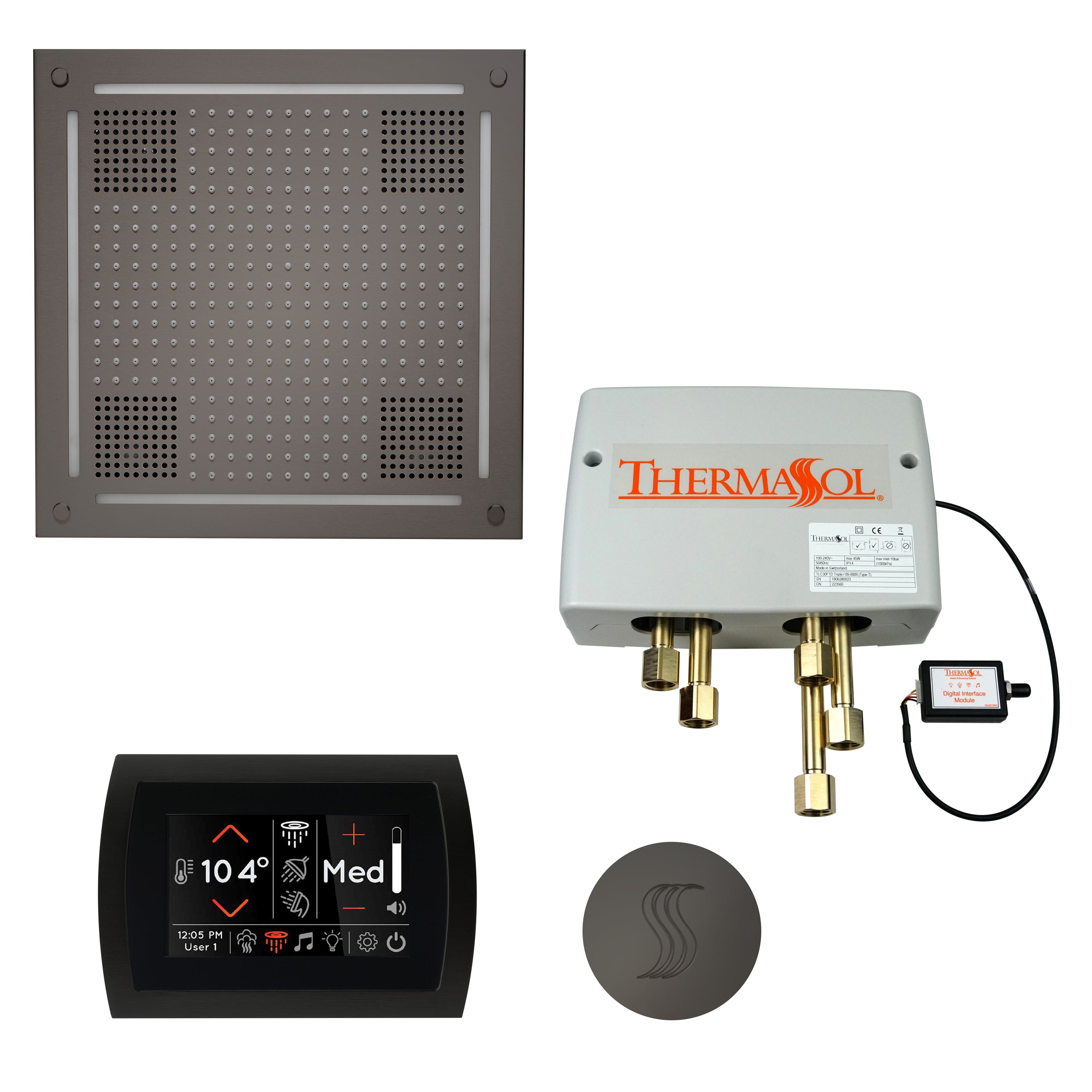 Total Wellness Package - HydroVive 18 + SignaTouch Control (Wall Mount) + Digital Shower Valve + Steam Head (Square) - Maison&Co.