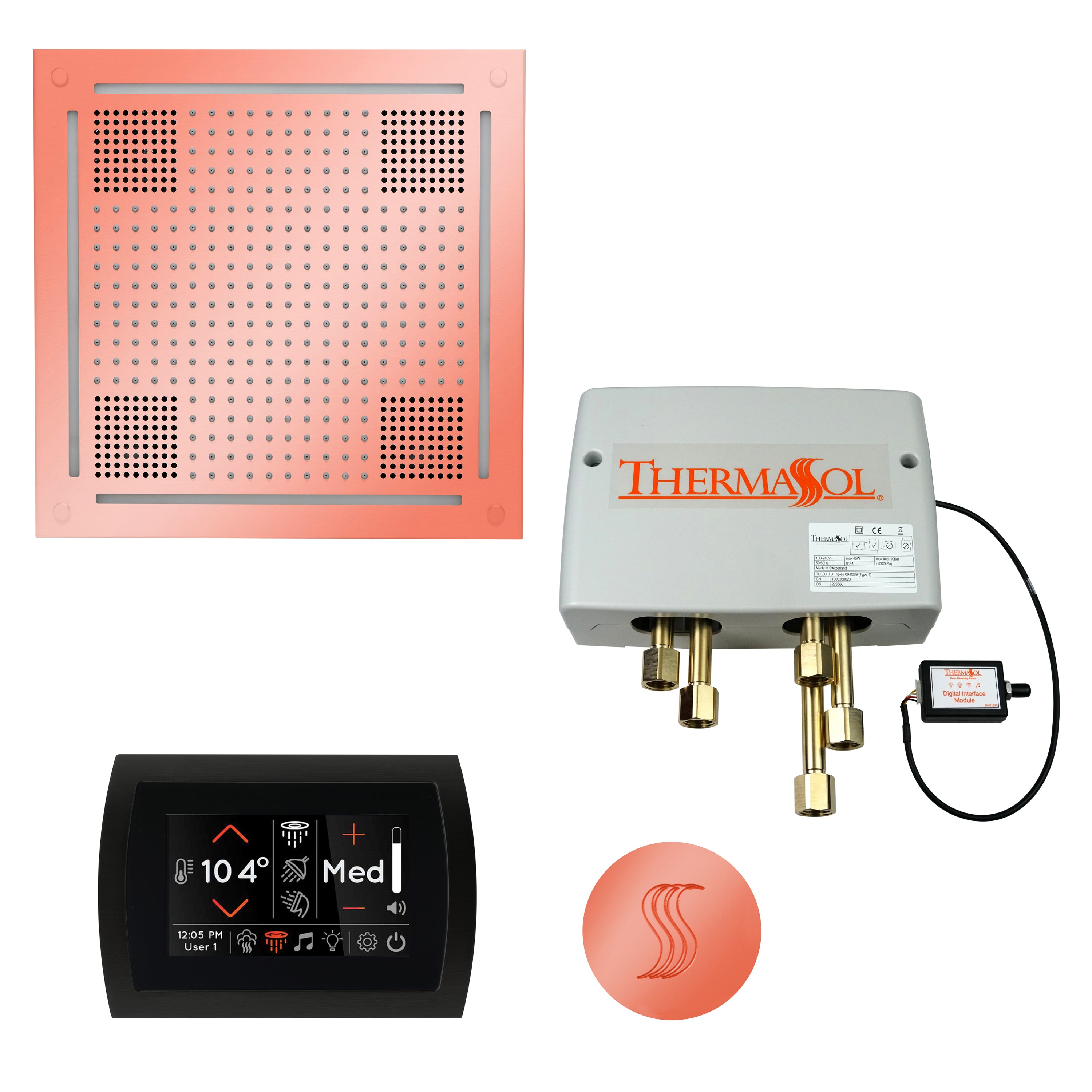 Total Wellness Package - HydroVive 18 + SignaTouch Control (Wall Mount) + Digital Shower Valve + Steam Head (Square) - Maison&Co.