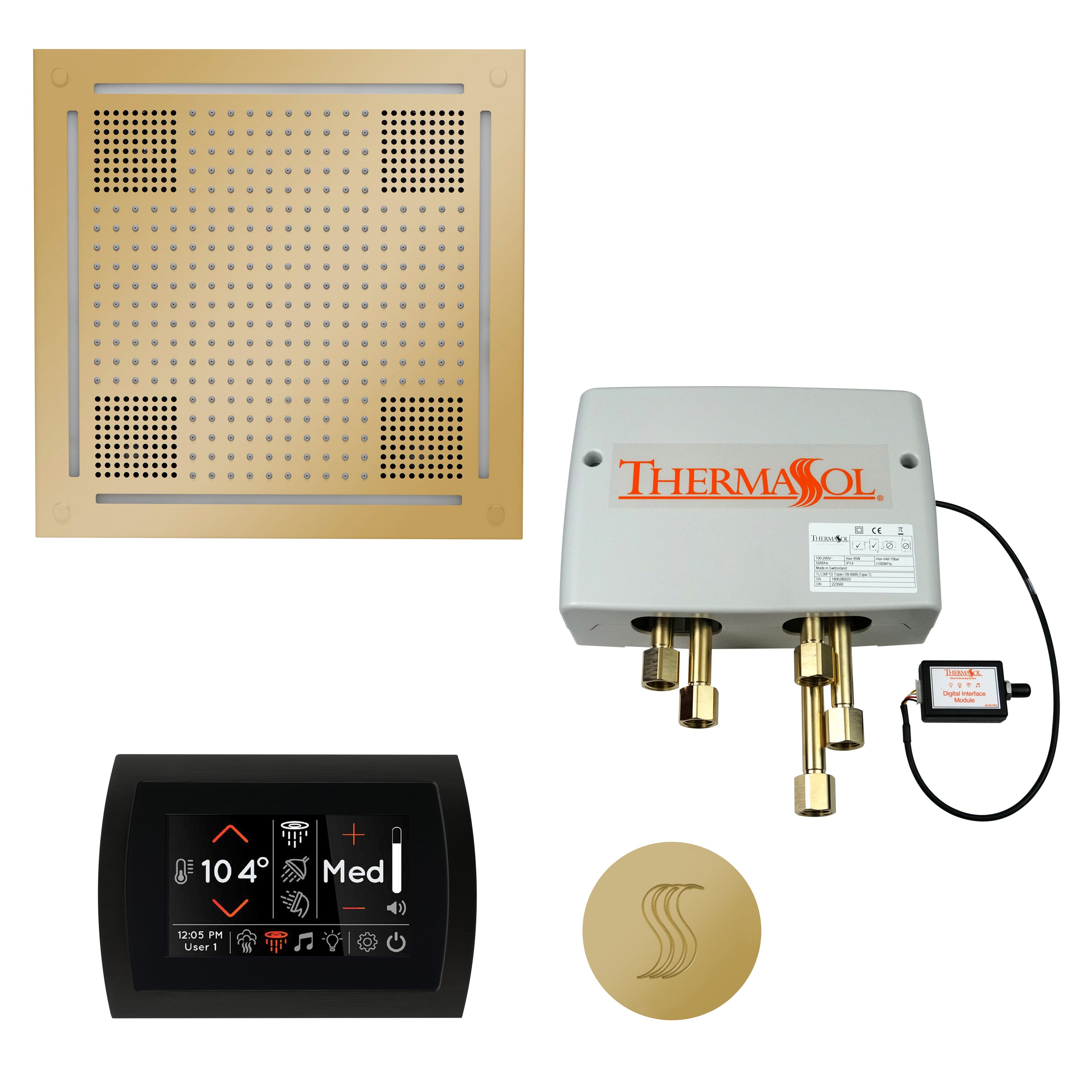 Total Wellness Package - HydroVive 18 + SignaTouch Control (Wall Mount) + Digital Shower Valve + Steam Head (Square) - Maison&Co.