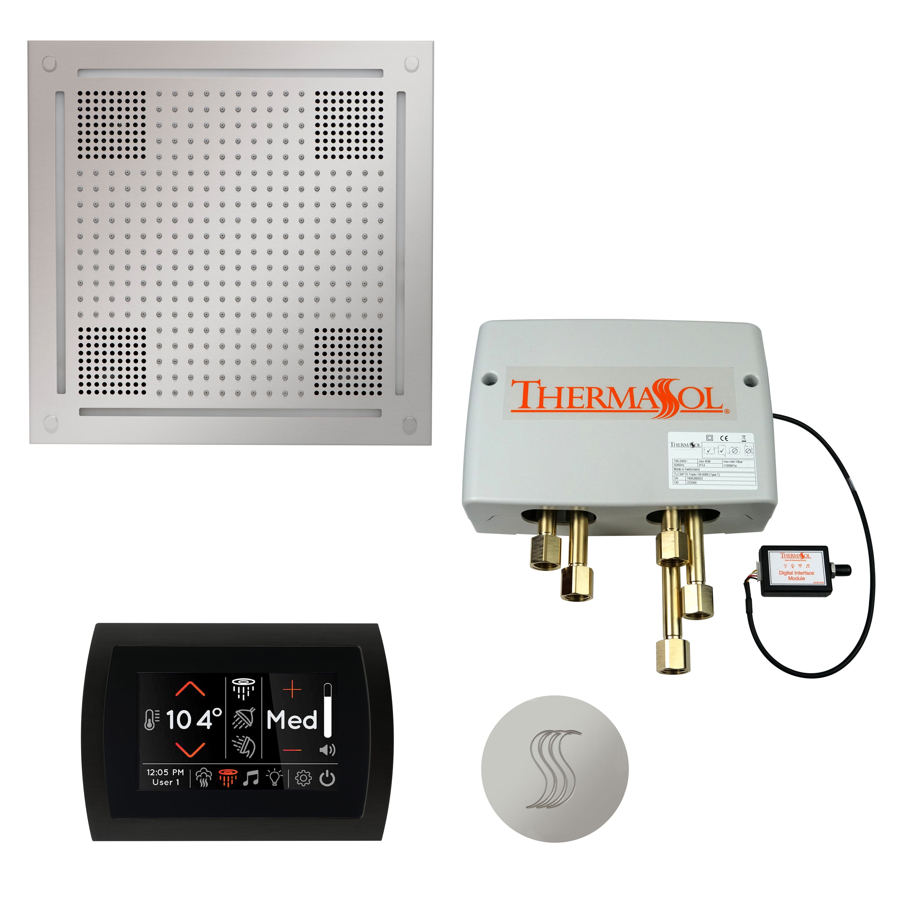 Total Wellness Package - HydroVive 18 + SignaTouch Control (Wall Mount) + Digital Shower Valve + Steam Head (Square) - Maison&Co.