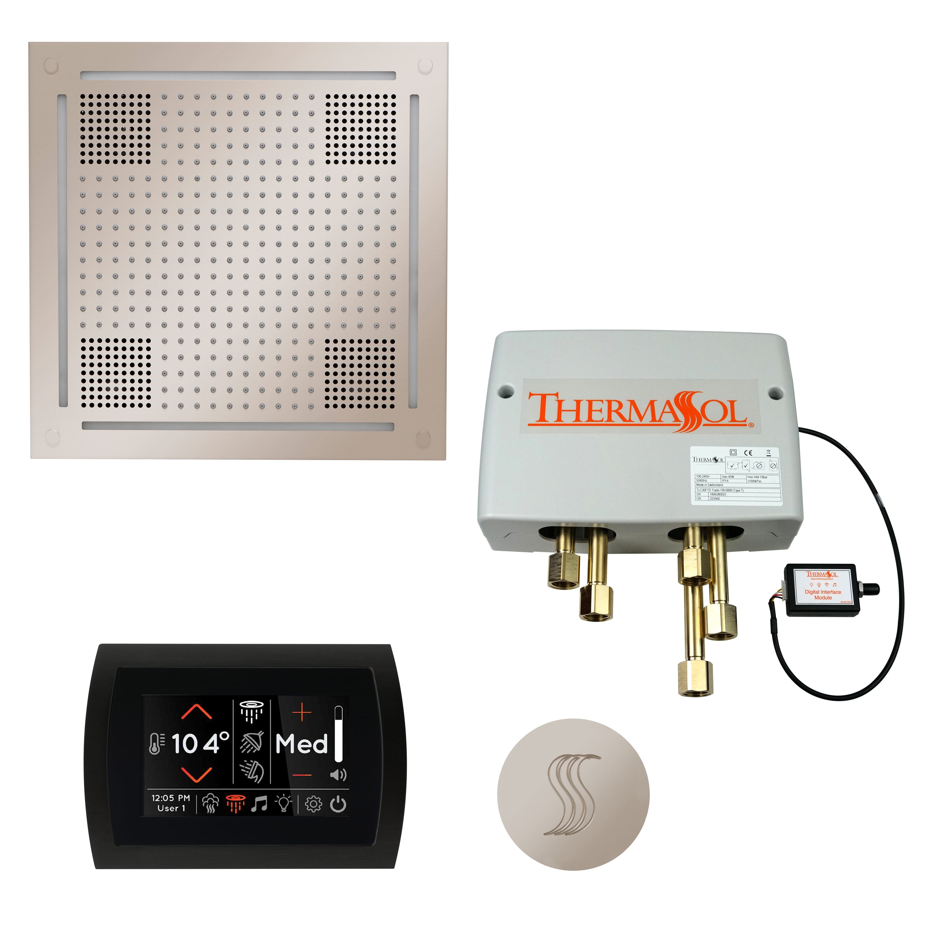Total Wellness Package - HydroVive 18 + SignaTouch Control (Wall Mount) + Digital Shower Valve + Steam Head (Square) - Maison&Co.