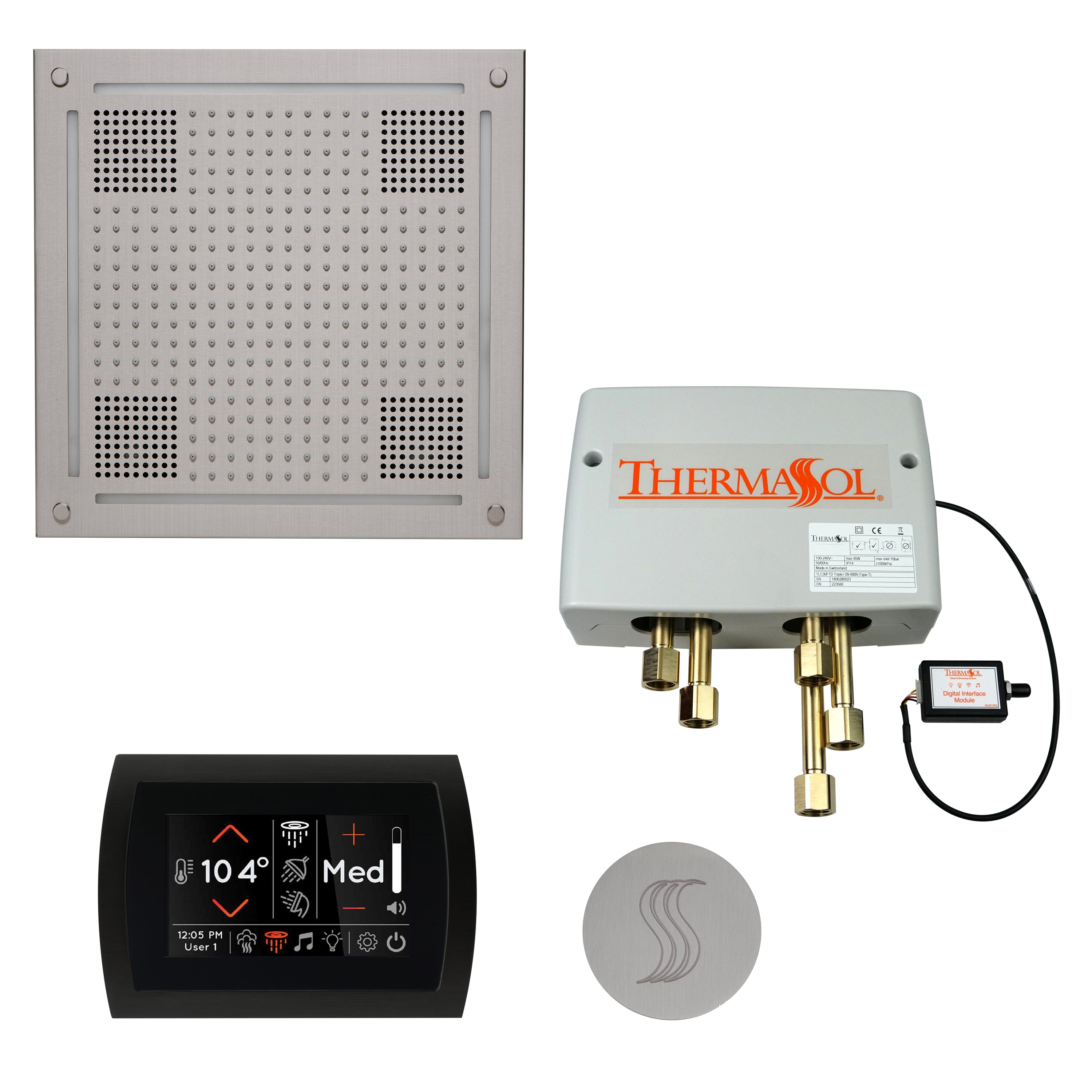 Total Wellness Package - HydroVive 18 + SignaTouch Control (Wall Mount) + Digital Shower Valve + Steam Head (Square) - Maison&Co.
