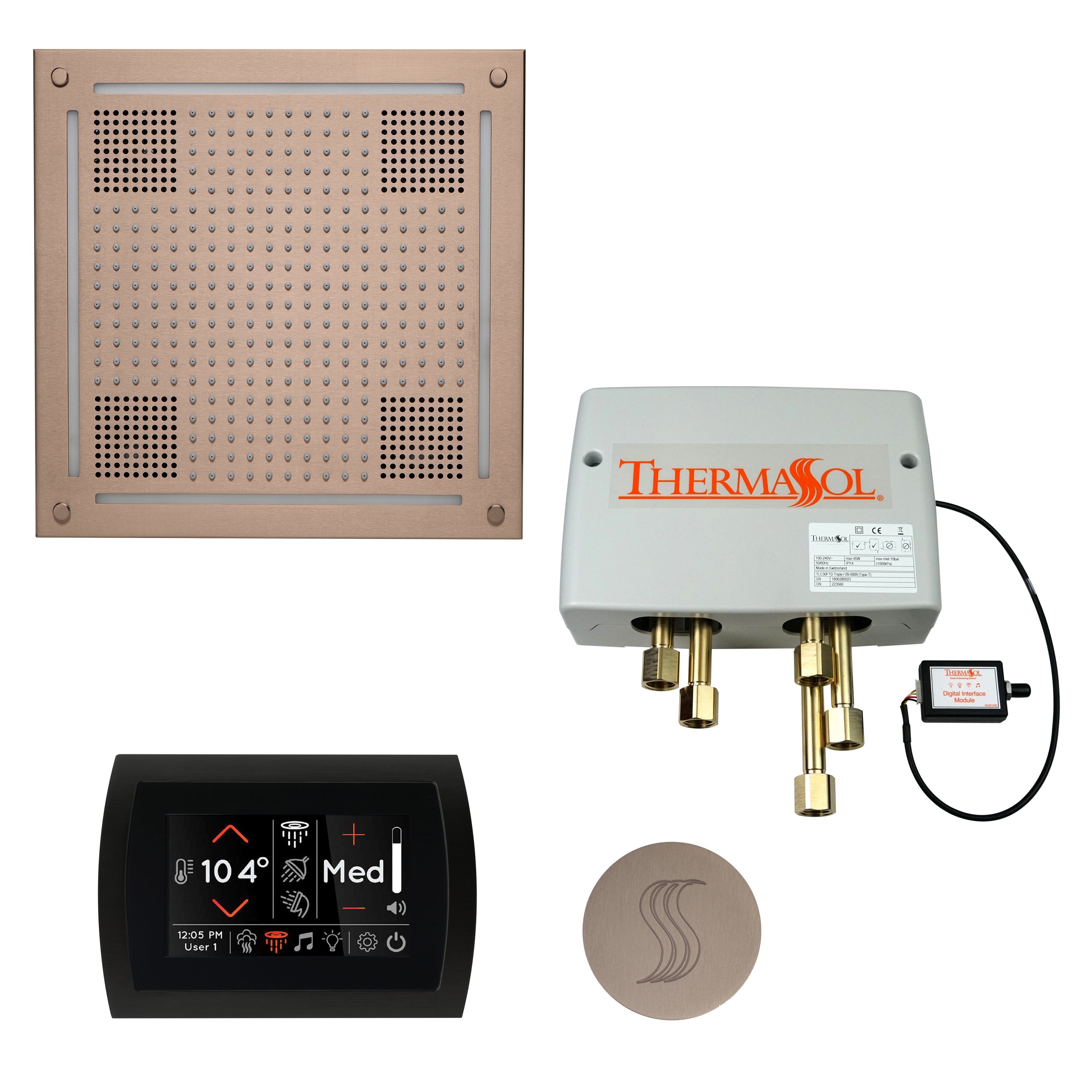Total Wellness Package - HydroVive 18 + SignaTouch Control (Wall Mount) + Digital Shower Valve + Steam Head (Square) - Maison&Co.