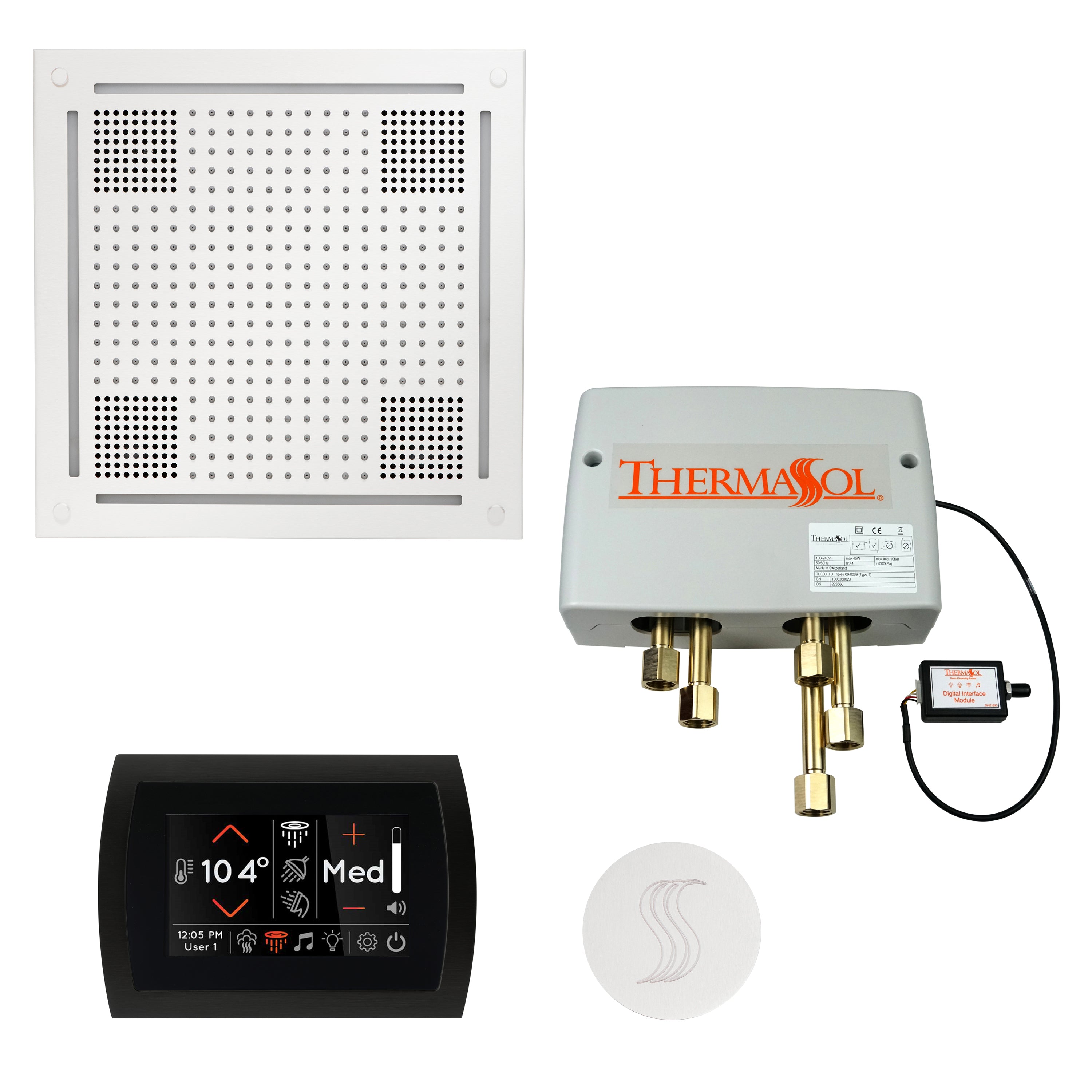 Total Wellness Package - HydroVive 18 + SignaTouch Control (Wall Mount) + Digital Shower Valve + Steam Head (Square) - Maison&Co.