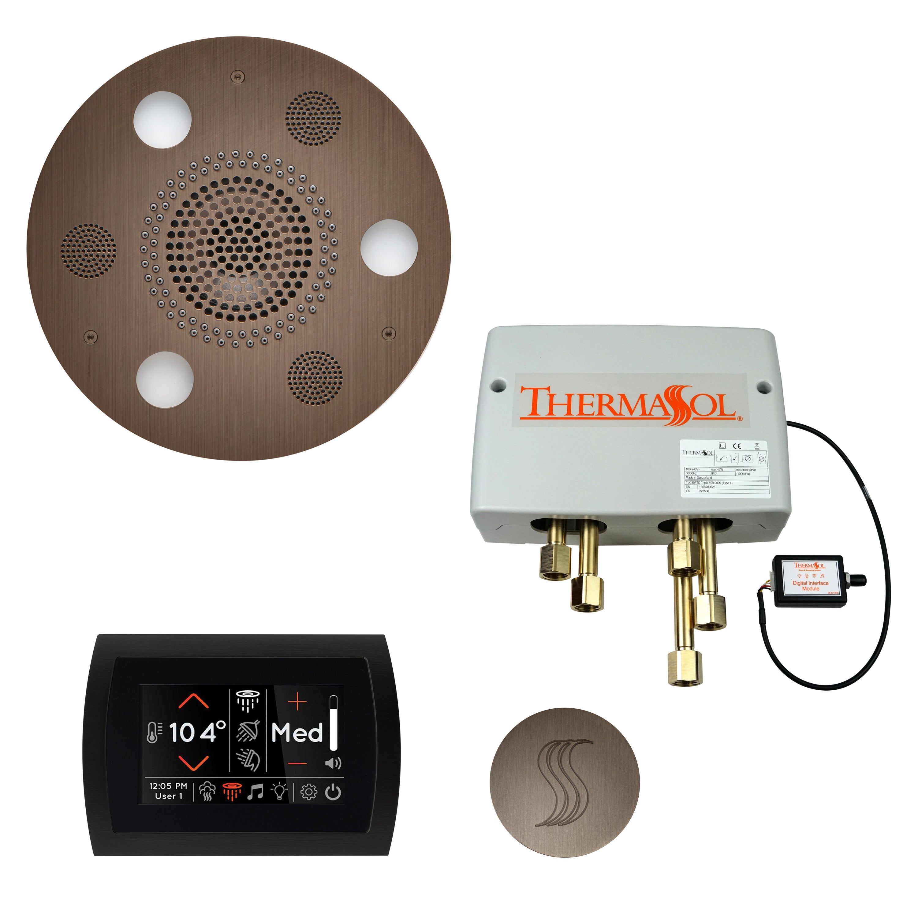 Total Wellness Package - Serenity Advanced (Round) + SignaTouch Control (Wall Mount) + Digital Shower Valve + Steam Head (Round) - Maison&Co.