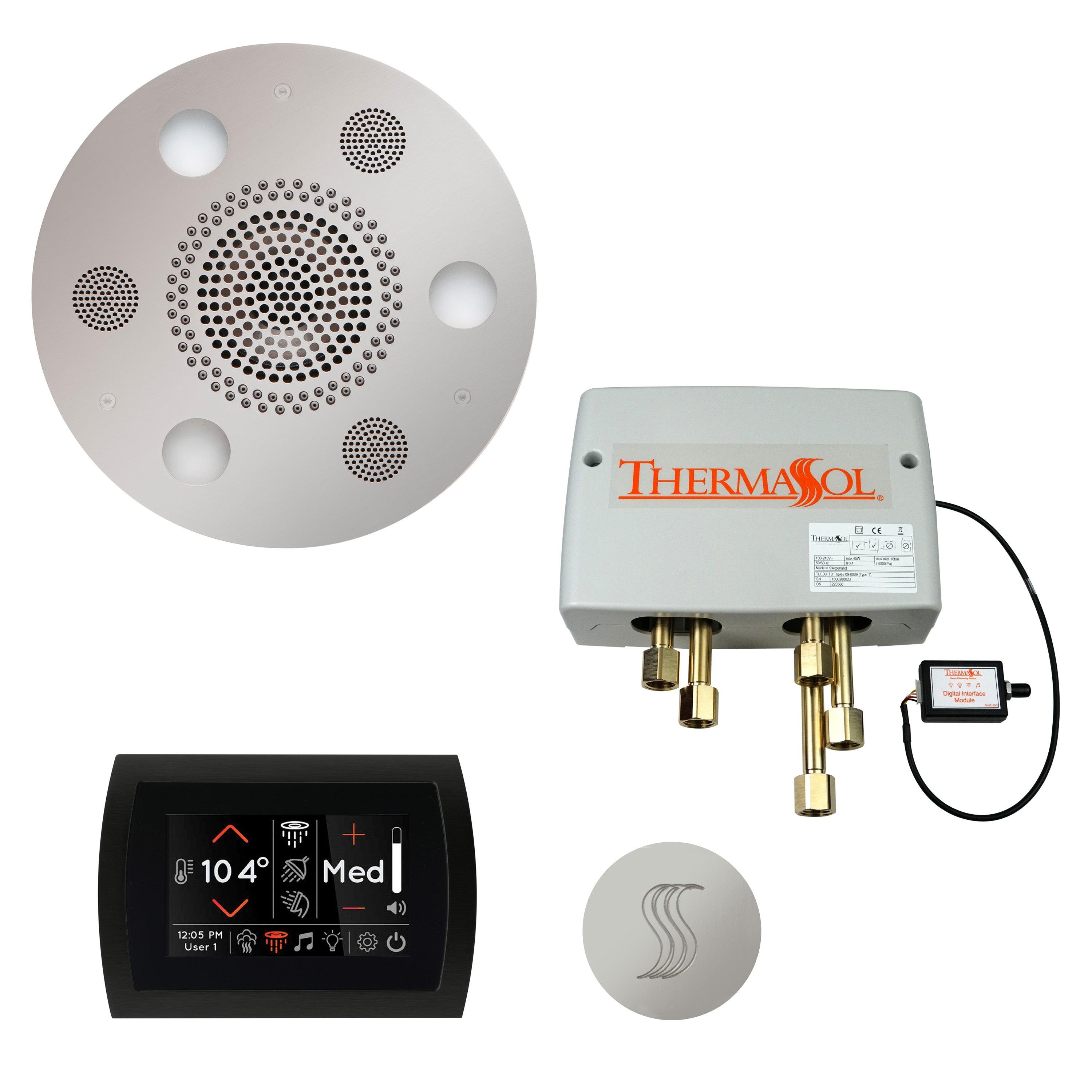 Total Wellness Package - Serenity Advanced (Round) + SignaTouch Control (Wall Mount) + Digital Shower Valve + Steam Head (Round) - Maison&Co.