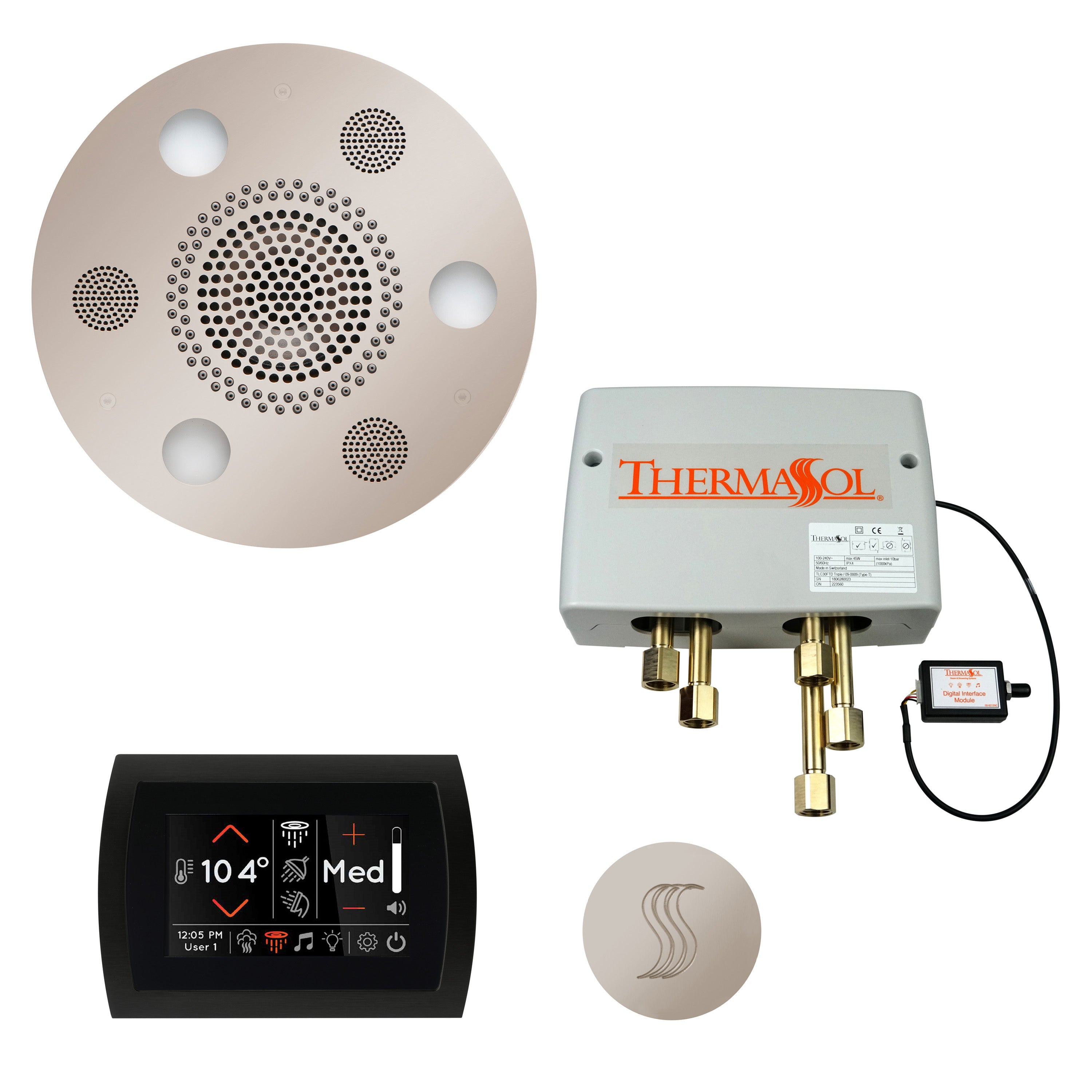 Total Wellness Package - Serenity Advanced (Round) + SignaTouch Control (Wall Mount) + Digital Shower Valve + Steam Head (Round) - Maison&Co.