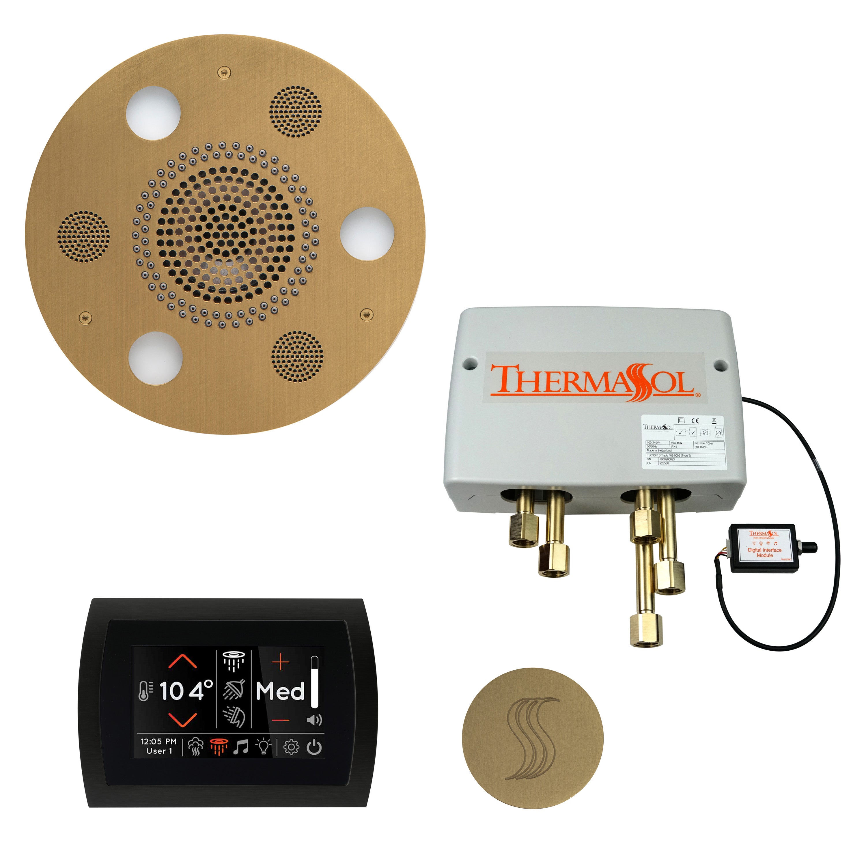 Total Wellness Package - Serenity Advanced (Round) + SignaTouch Control (Wall Mount) + Digital Shower Valve + Steam Head (Round) - Maison&Co.