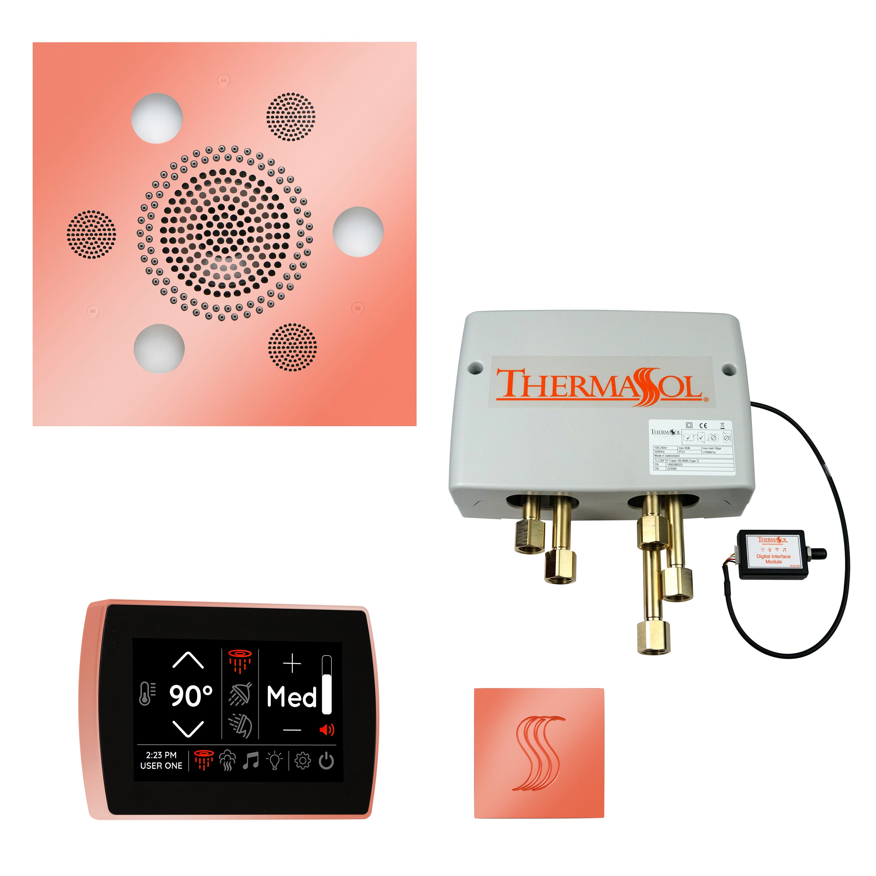 Total Wellness Package - Serenity Advanced (Square) + SignaTouch Control (Recessed, Black Trim) + Digital Shower Valve + Steam Head (Square) - Maison&Co.