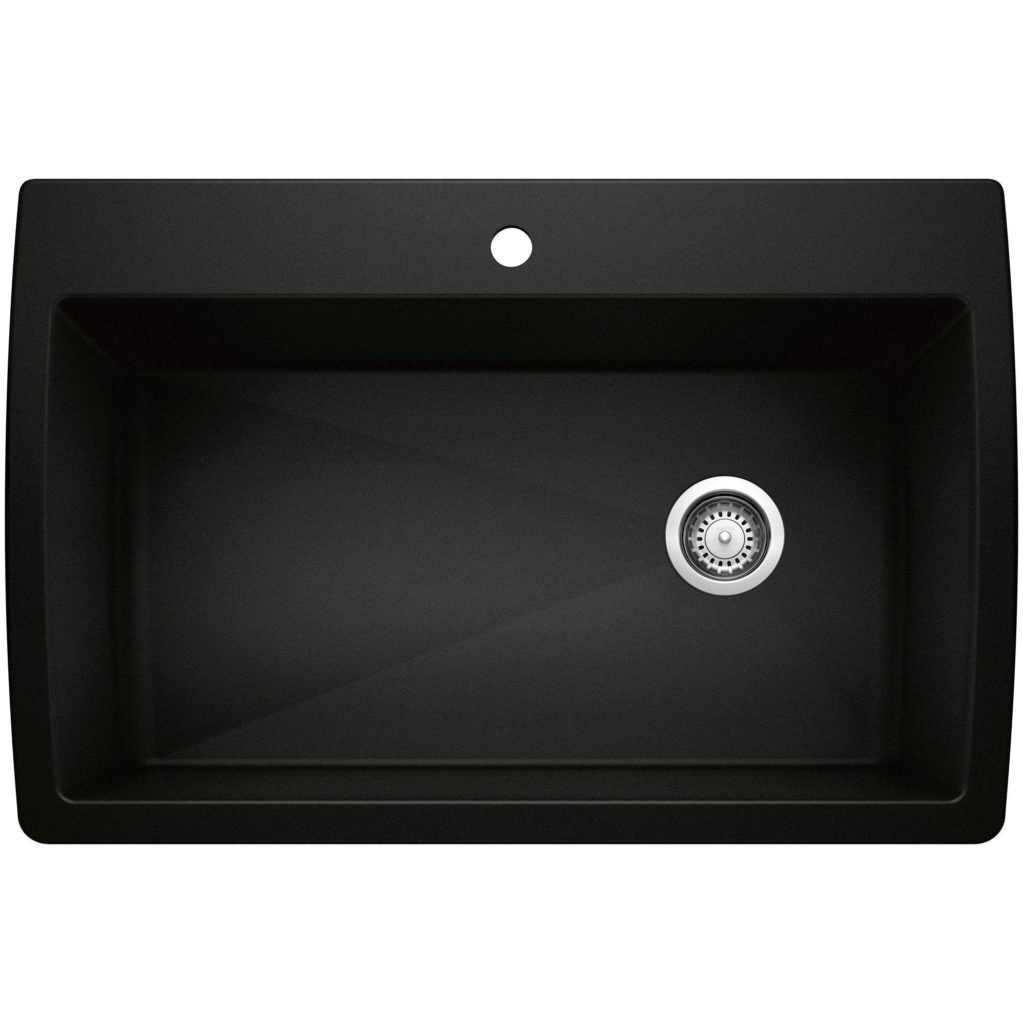 Blanco - 442917 - Diamond SILGRANIT 33.5" Super Single Dual Mount Kitchen Sink - Coal Black