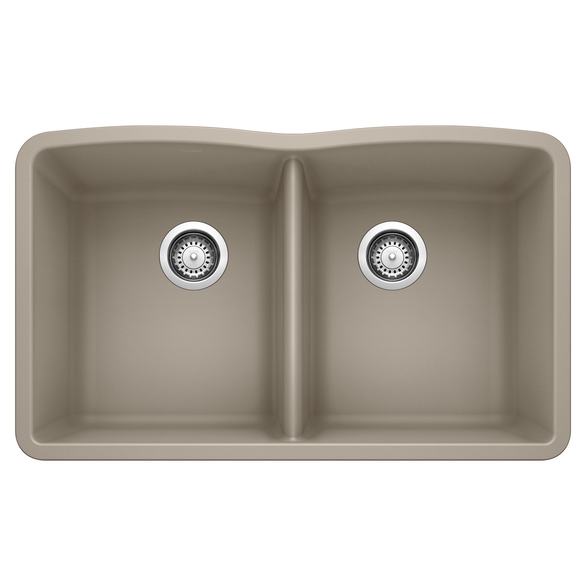 Blanco - 441286 - Diamond SILGRANIT 32" 50/50 Double Bowl Undermount Kitchen Sink - Truffle