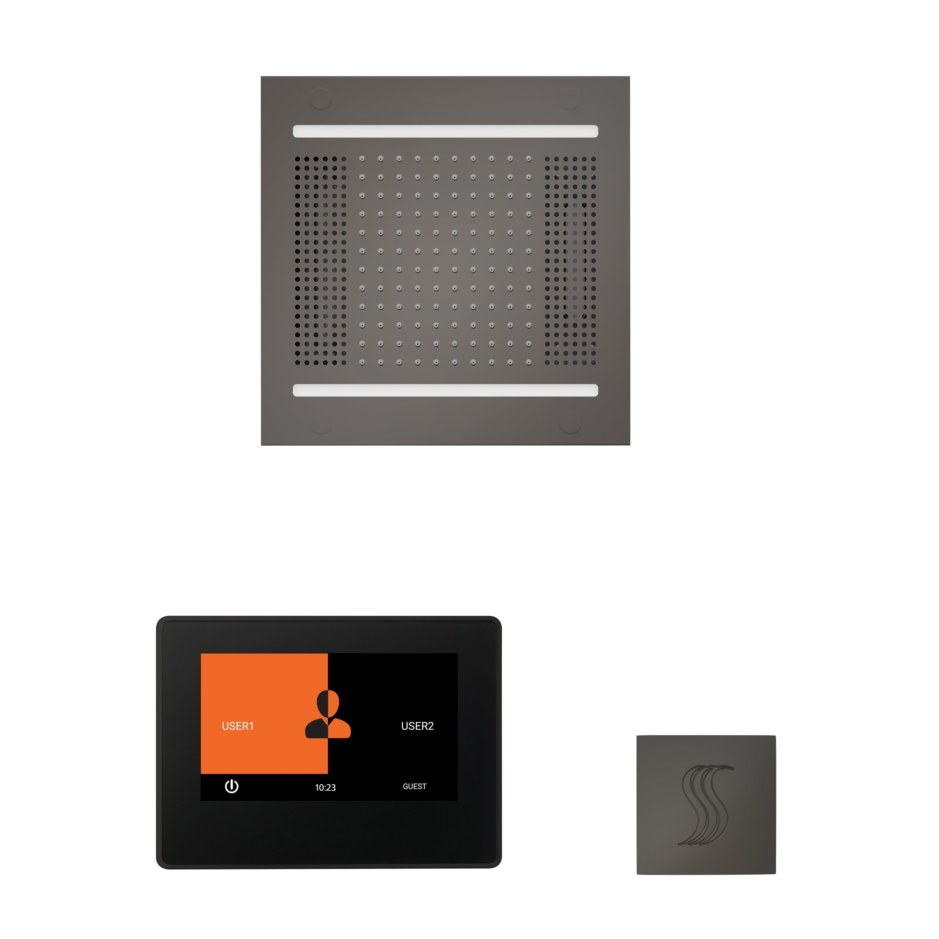 Wellness Steam Package - HydroVive 14 + ThermaTouch 7 Control (Black Trim) + Steam Head (Square) - Maison&Co.
