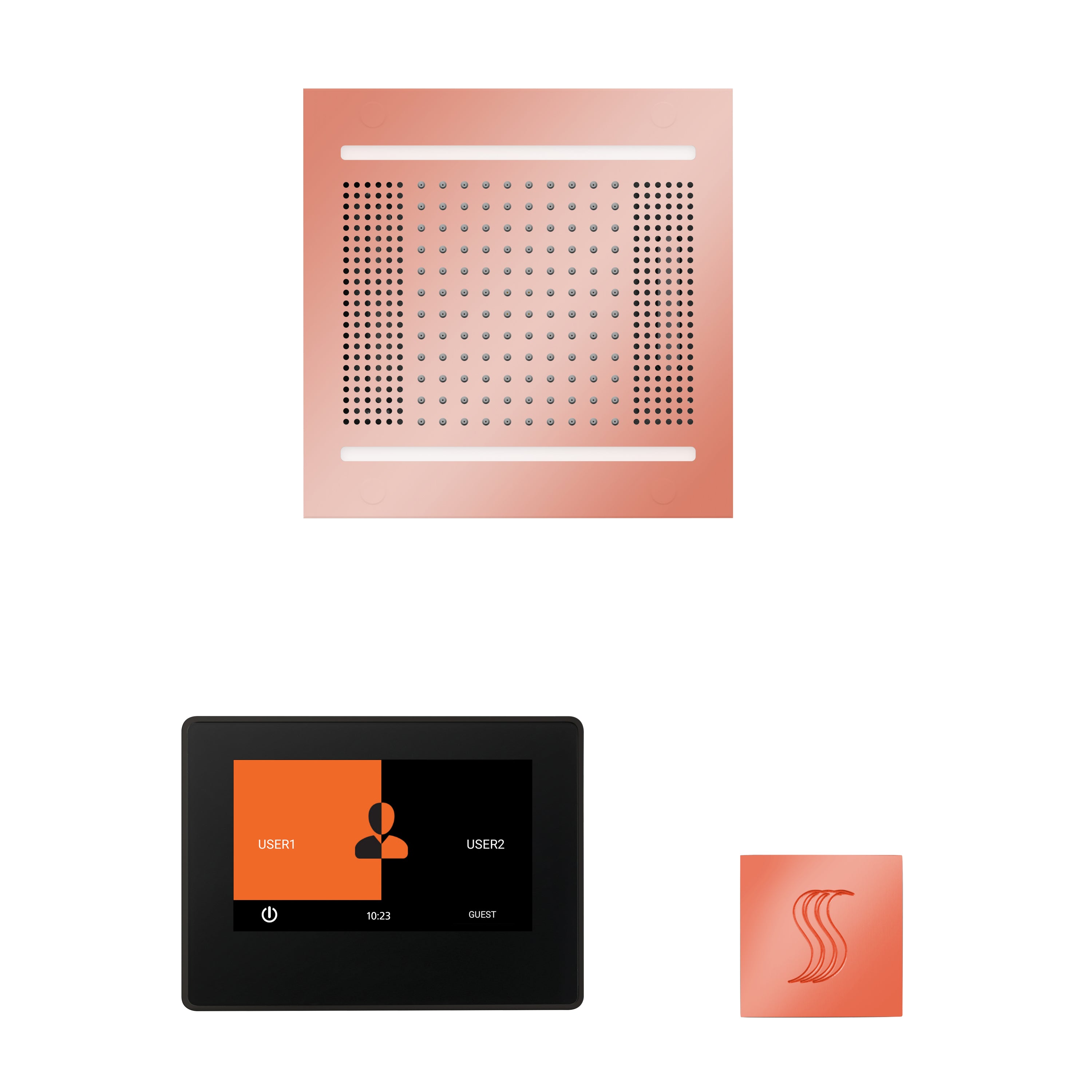 Wellness Steam Package - HydroVive 14 + ThermaTouch 7 Control (Black Trim) + Steam Head (Square) - Maison&Co.
