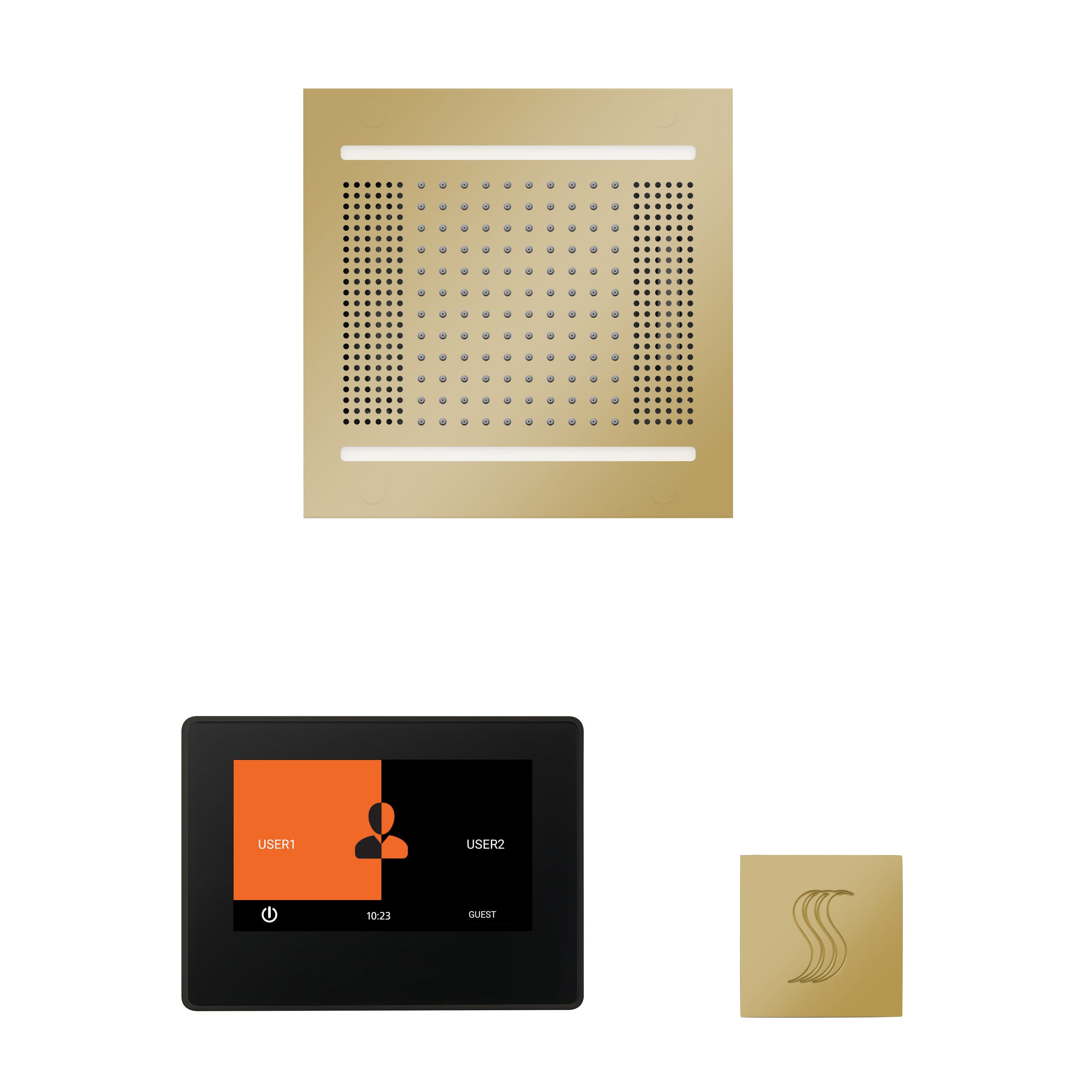 Wellness Steam Package - HydroVive 14 + ThermaTouch 7 Control (Black Trim) + Steam Head (Square) - Maison&Co.