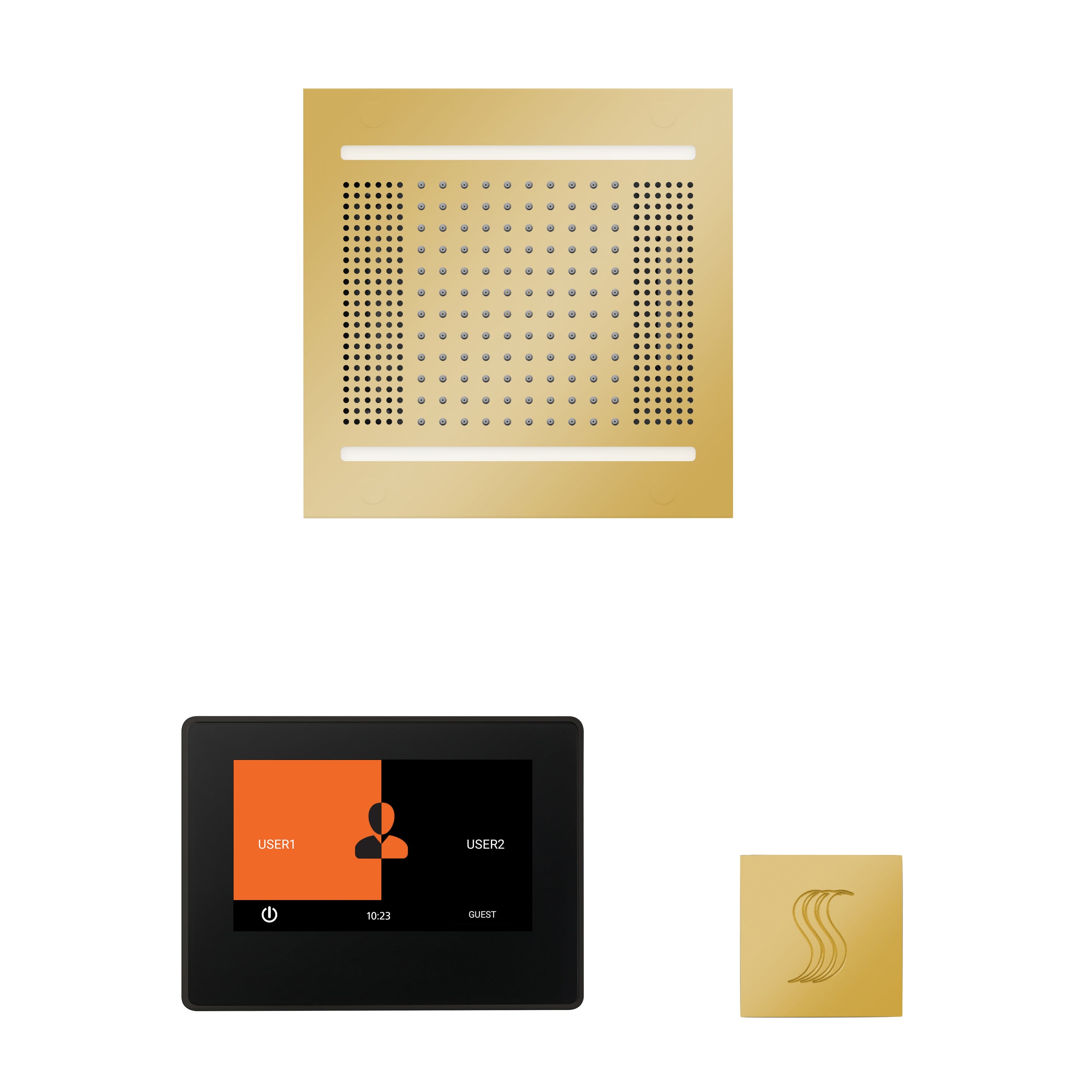Wellness Steam Package - HydroVive 14 + ThermaTouch 7 Control (Black Trim) + Steam Head (Square) - Maison&Co.