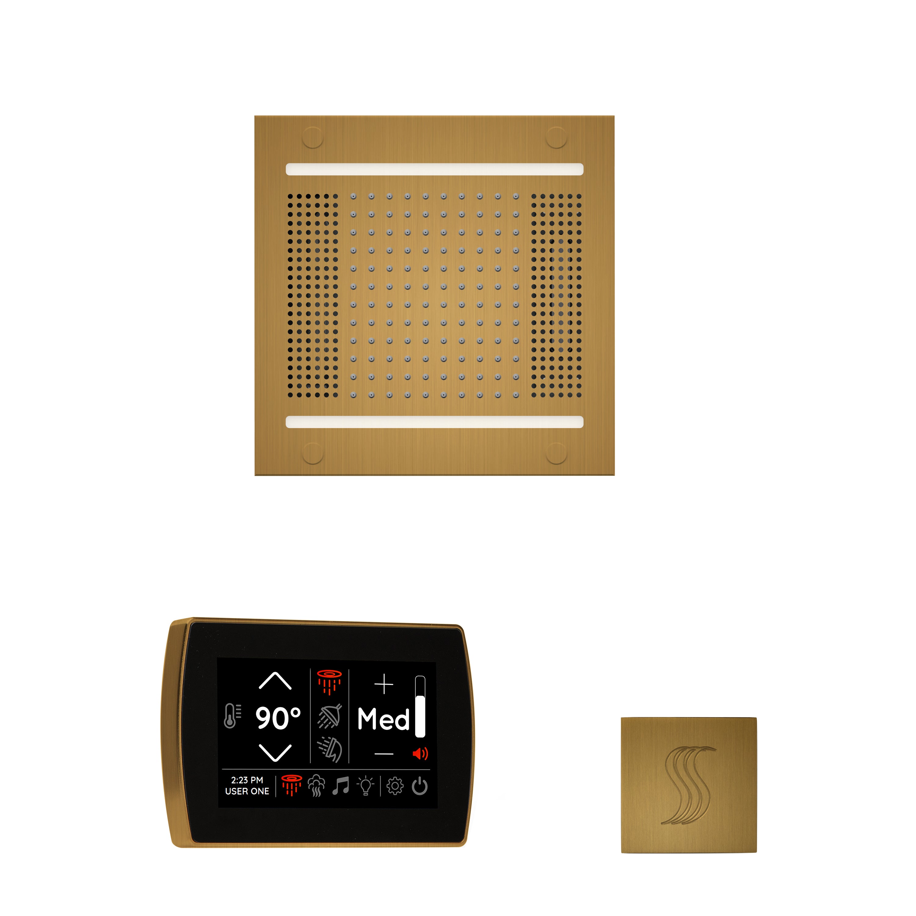 Wellness Steam Package - HydroVive 14 + SignaTouch Control (Recessed, Black Trim) + Steam Head (Square) - Maison&Co.