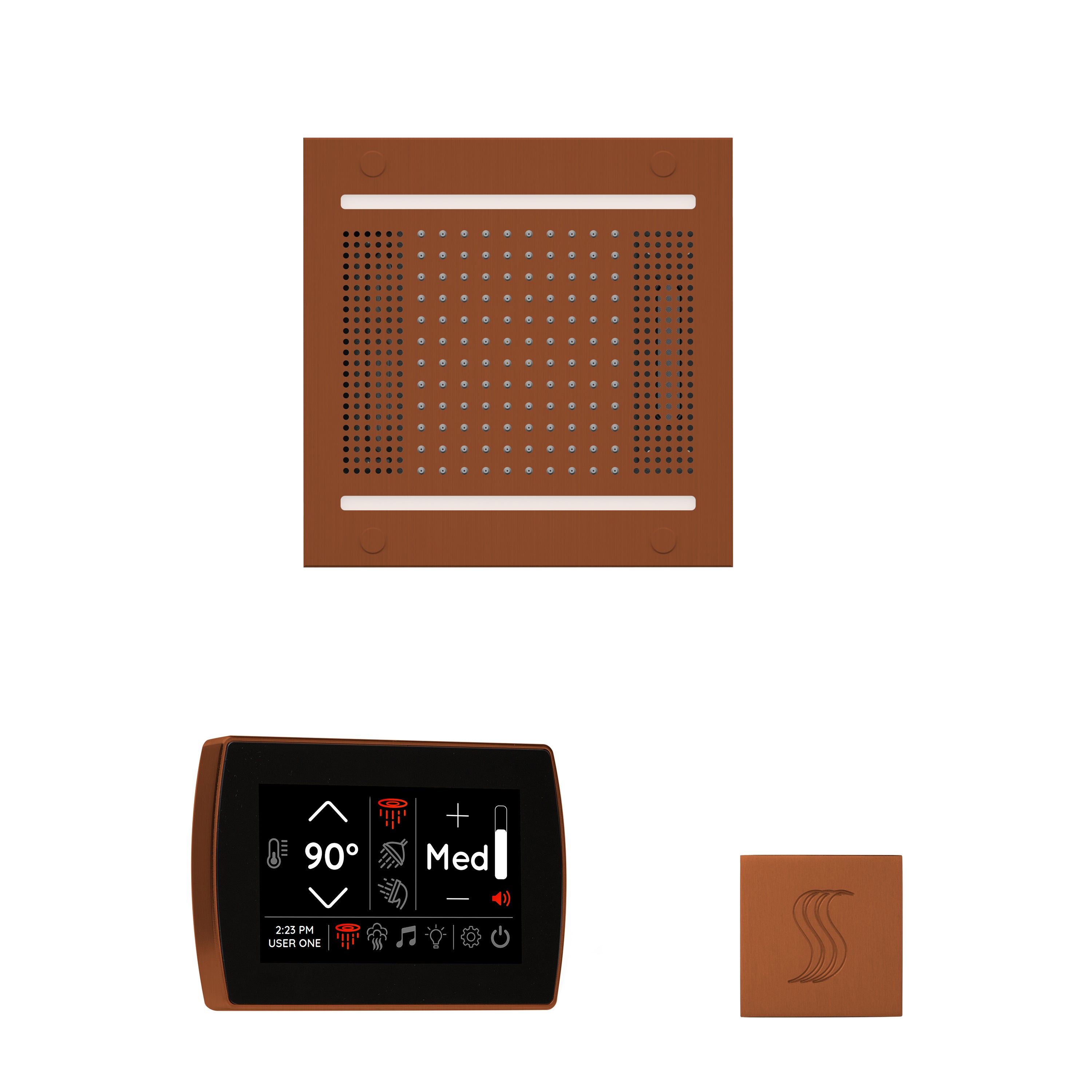 Wellness Steam Package - HydroVive 14 + SignaTouch Control (Recessed, Black Trim) + Steam Head (Square) - Maison&Co.