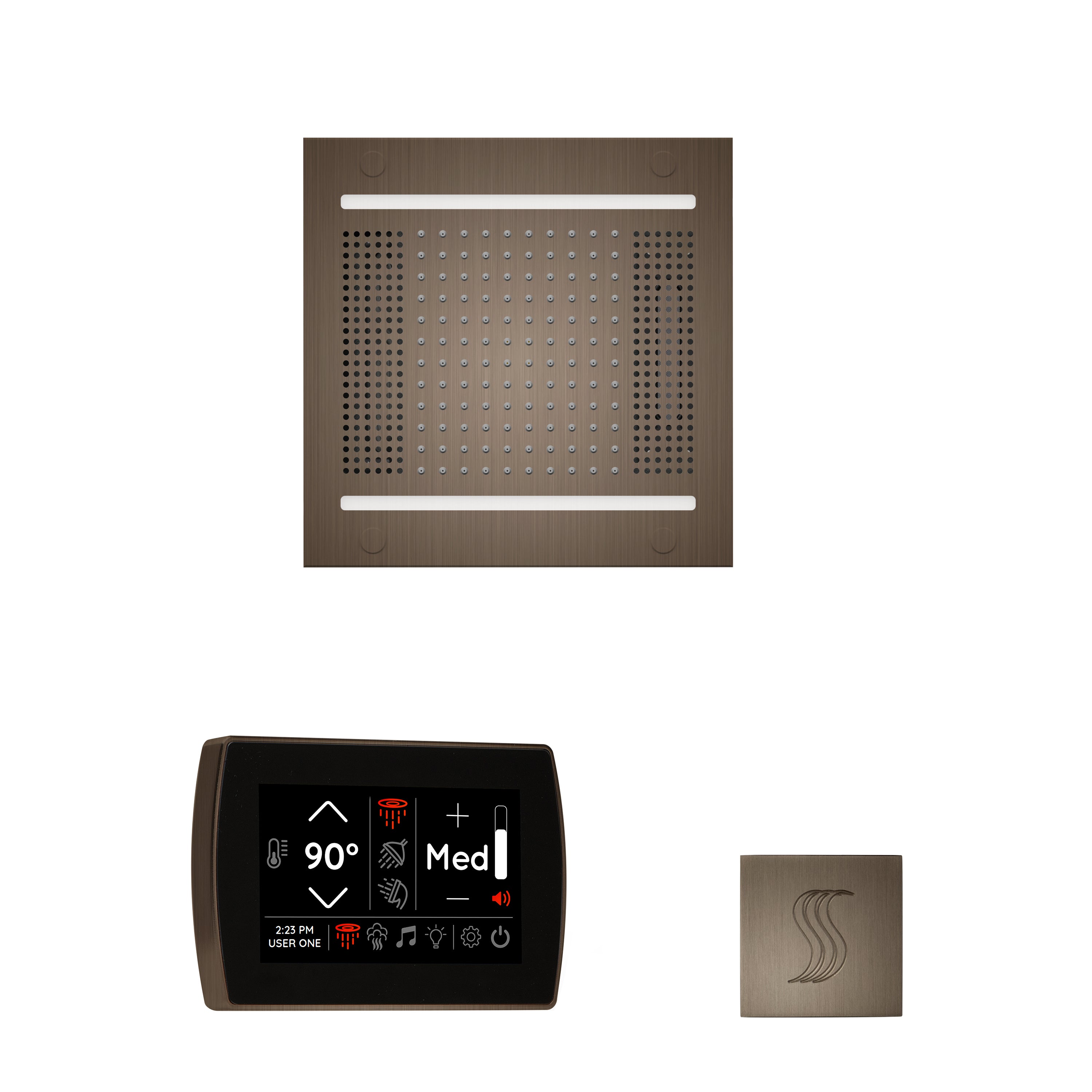 Wellness Steam Package - HydroVive 14 + SignaTouch Control (Recessed, Black Trim) + Steam Head (Square) - Maison&Co.