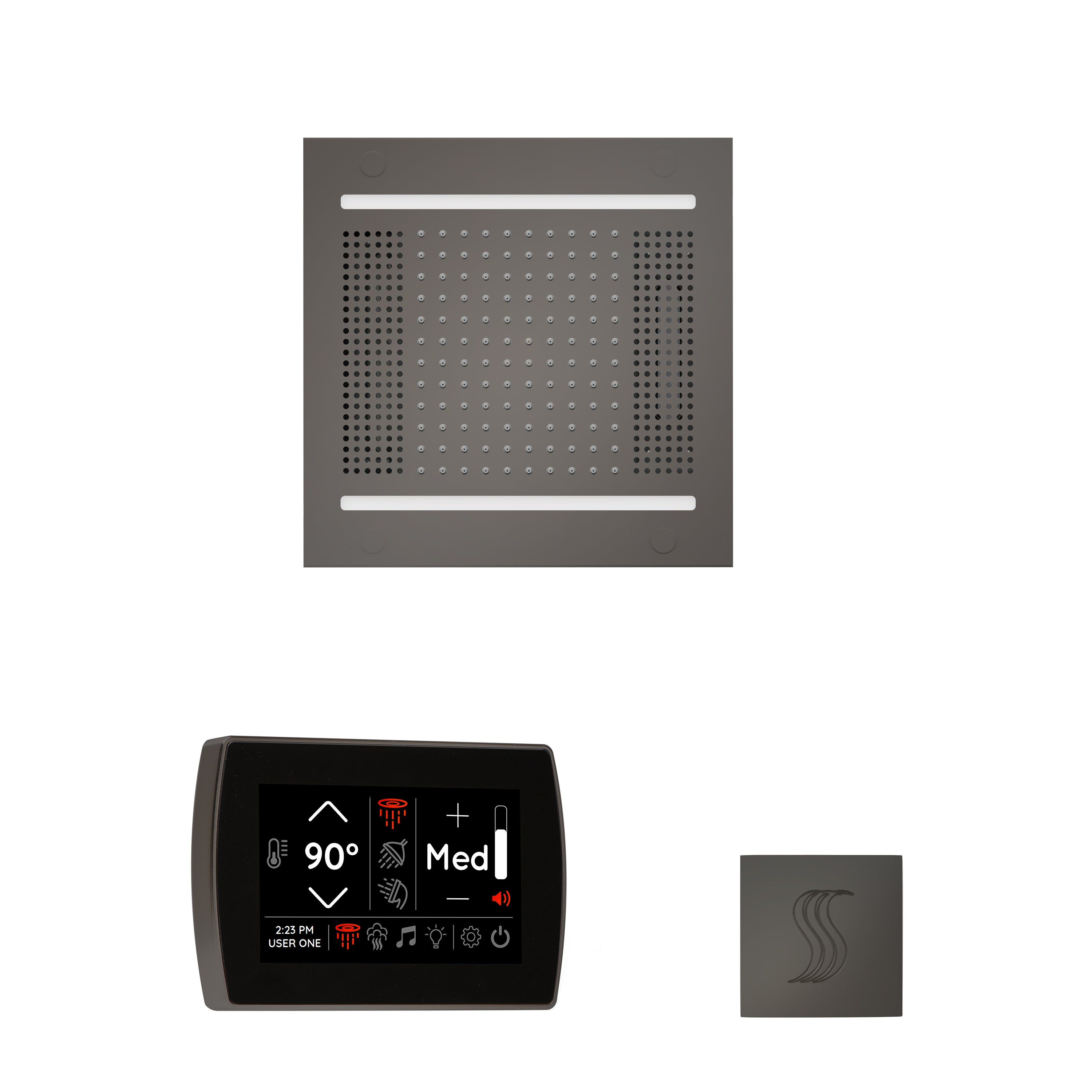 Wellness Steam Package - HydroVive 14 + SignaTouch Control (Recessed, Black Trim) + Steam Head (Square) - Maison&Co.