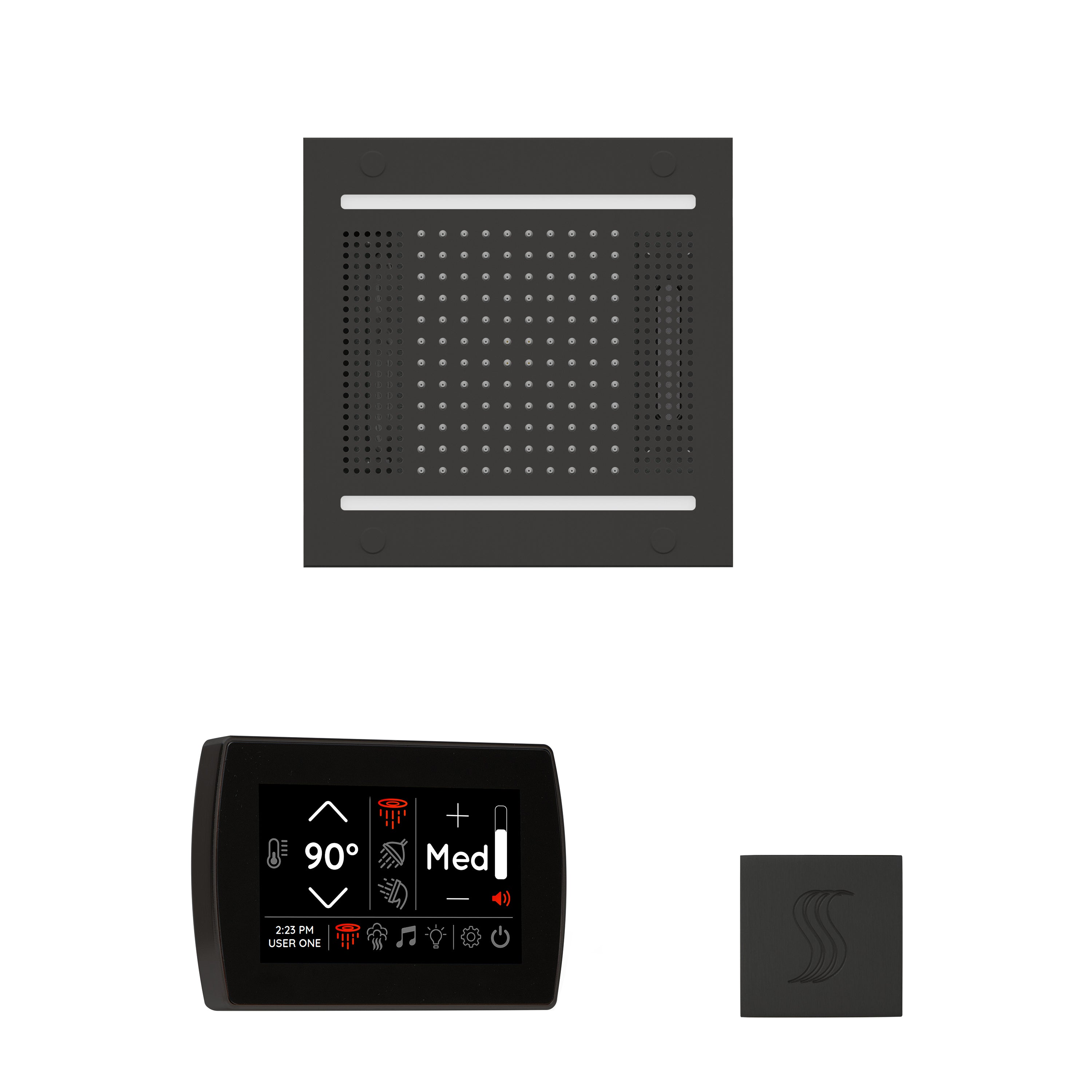 Wellness Steam Package - HydroVive 14 + SignaTouch Control (Recessed, Black Trim) + Steam Head (Square) - Maison&Co.