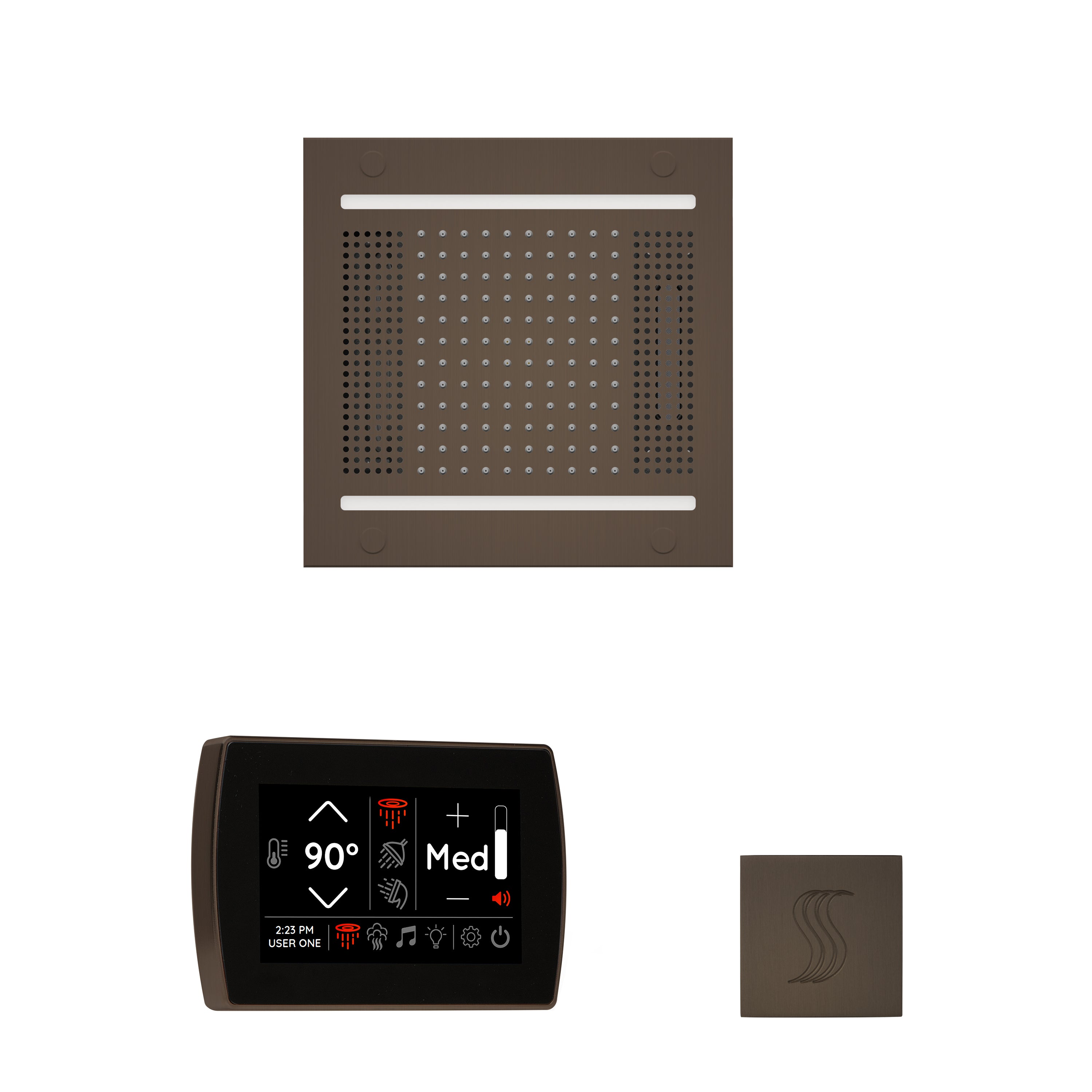 Wellness Steam Package - HydroVive 14 + SignaTouch Control (Recessed, Black Trim) + Steam Head (Square) - Maison&Co.
