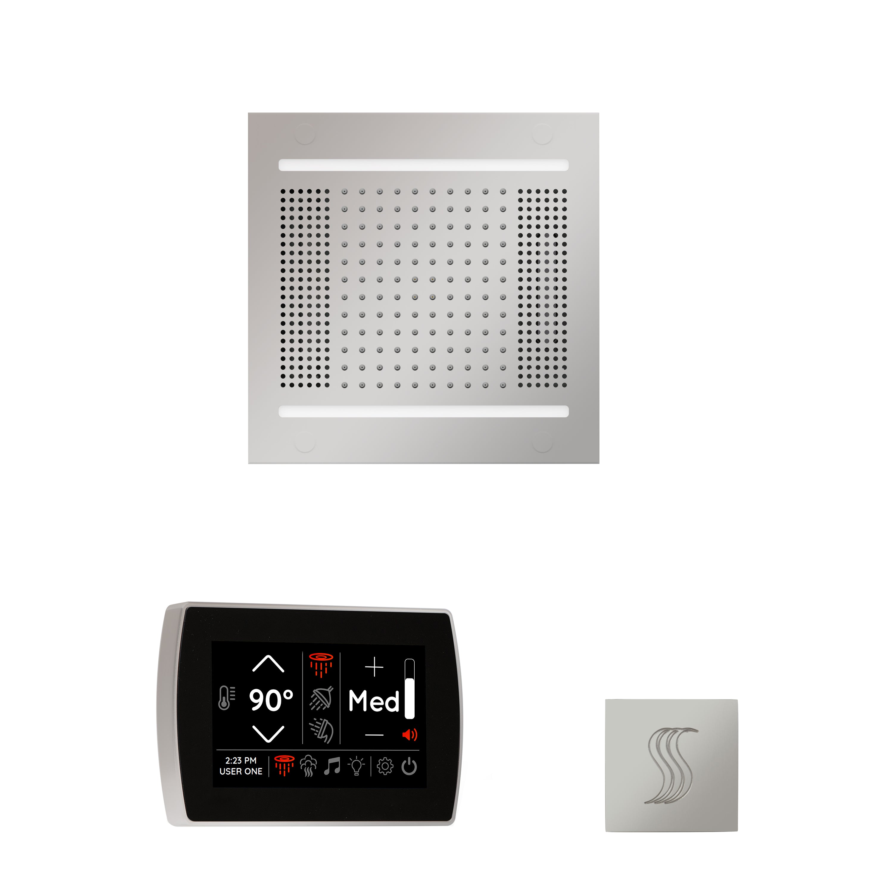 Wellness Steam Package - HydroVive 14 + SignaTouch Control (Recessed, Black Trim) + Steam Head (Square) - Maison&Co.