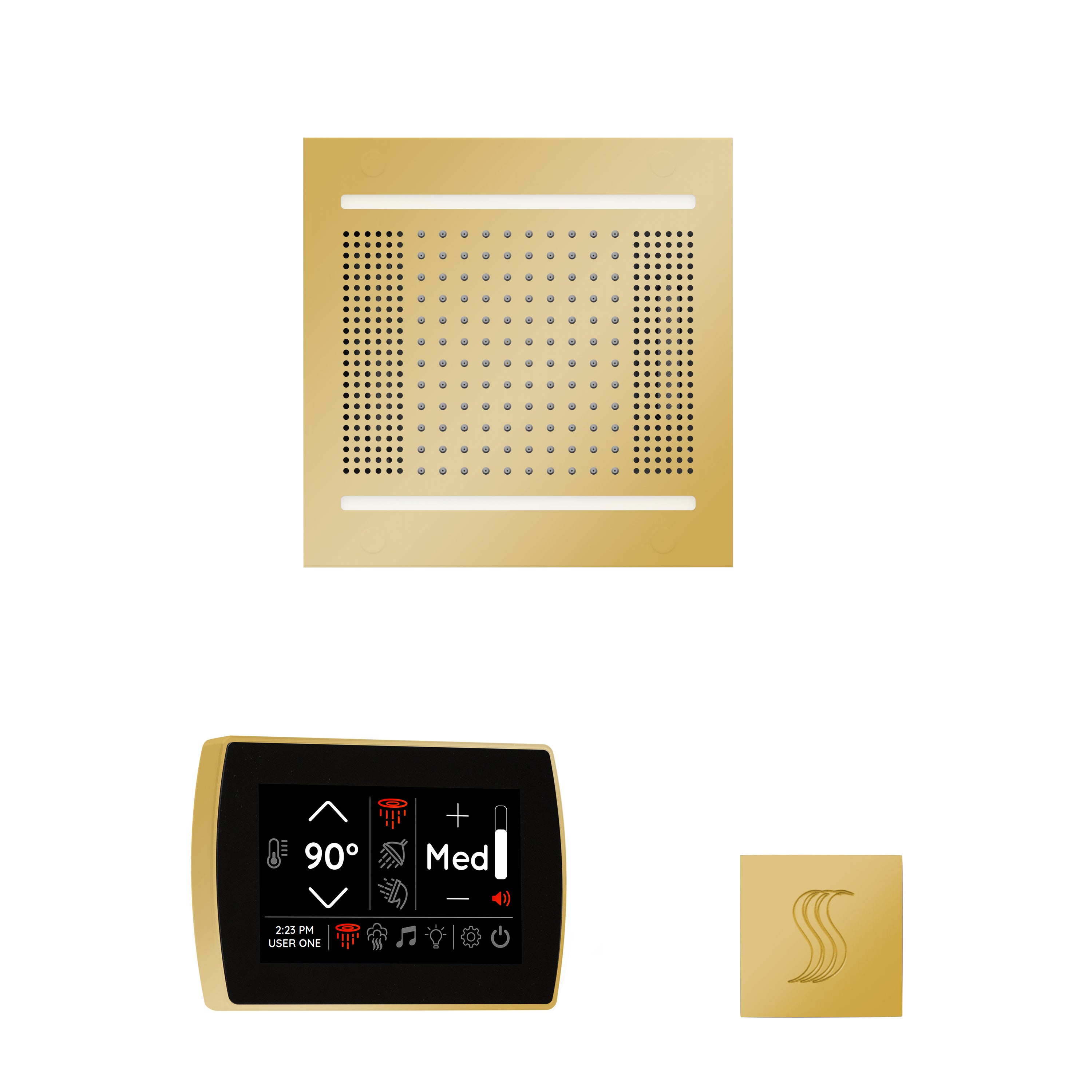 Wellness Steam Package - HydroVive 14 + SignaTouch Control (Recessed, Black Trim) + Steam Head (Square) - Maison&Co.