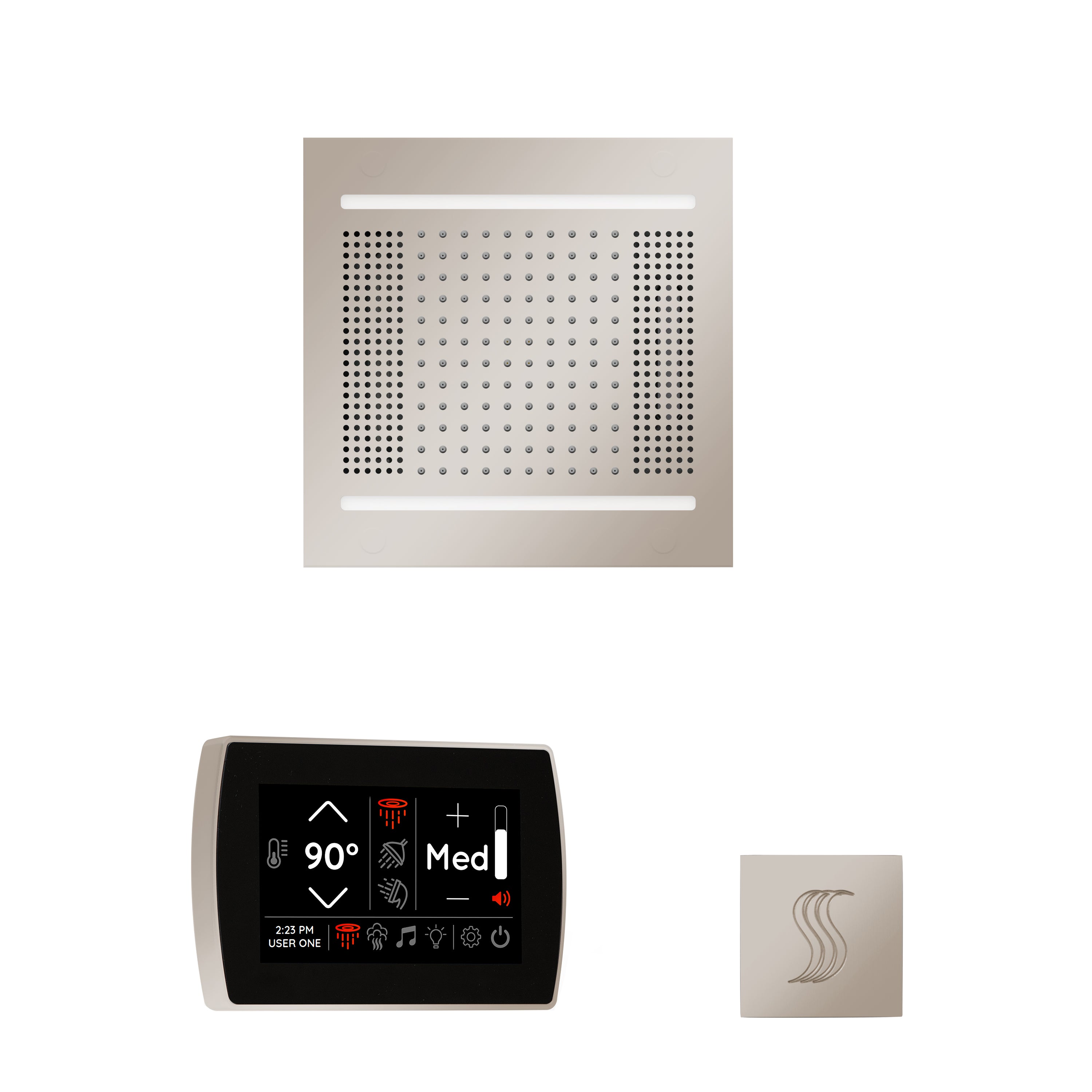 Wellness Steam Package - HydroVive 14 + SignaTouch Control (Recessed, Black Trim) + Steam Head (Square) - Maison&Co.