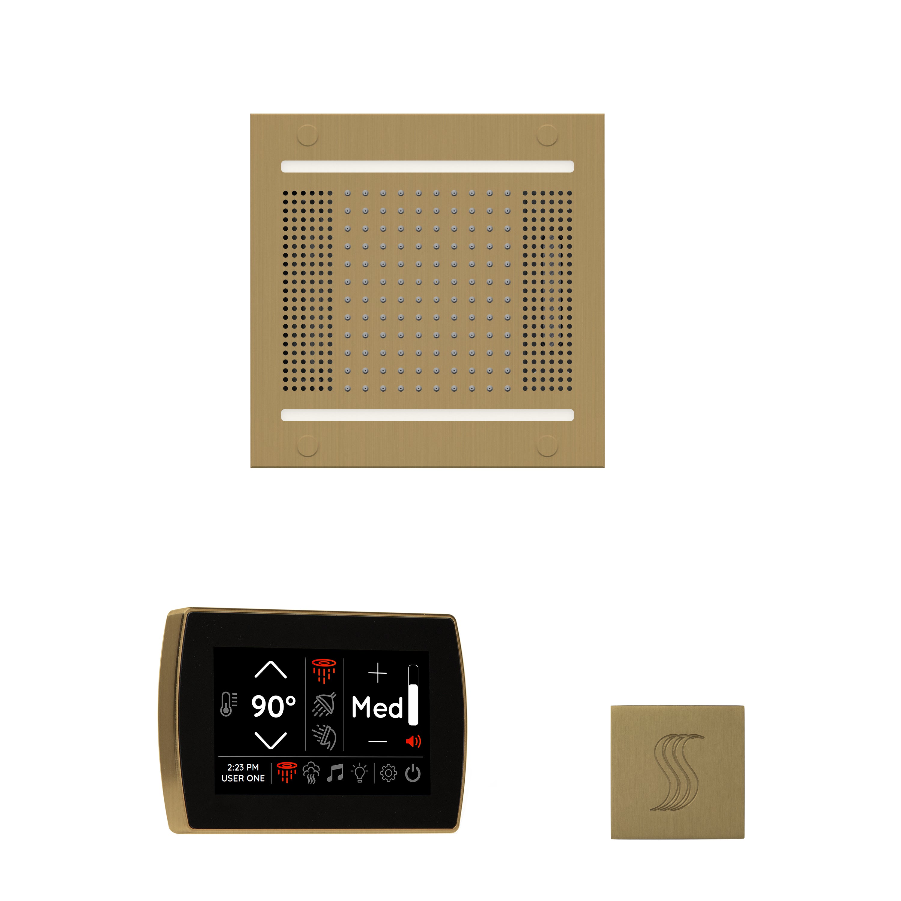 Wellness Steam Package - HydroVive 14 + SignaTouch Control (Recessed, Black Trim) + Steam Head (Square) - Maison&Co.