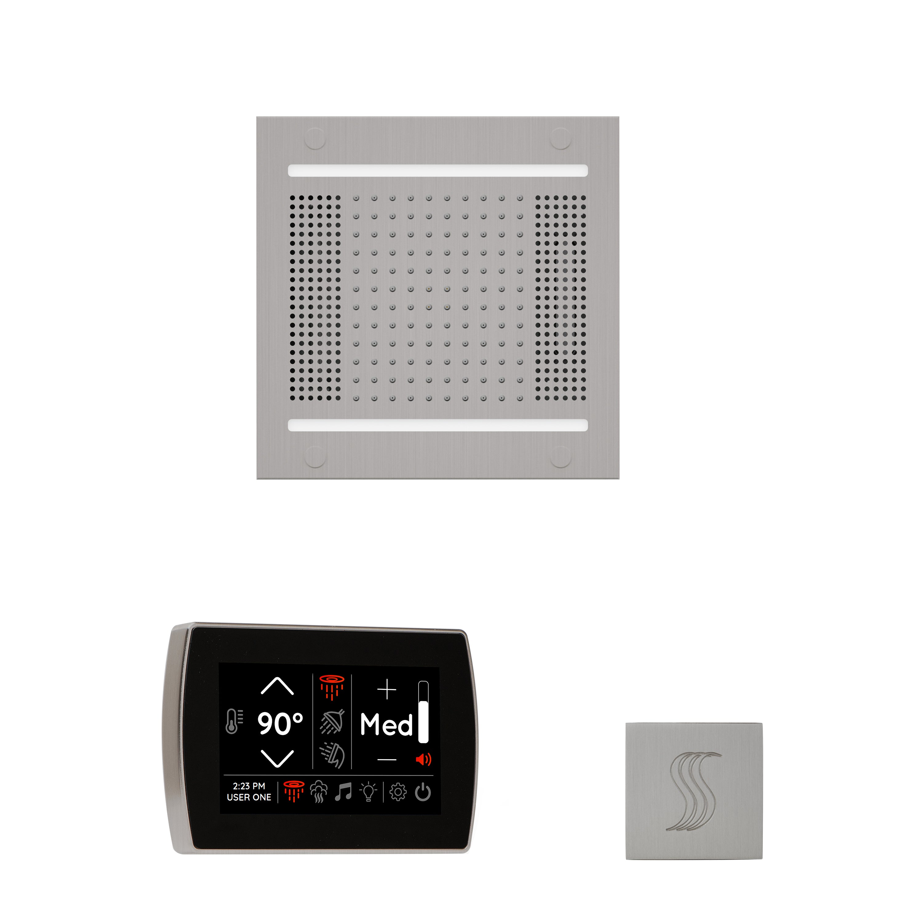 Wellness Steam Package - HydroVive 14 + SignaTouch Control (Recessed, Black Trim) + Steam Head (Square) - Maison&Co.