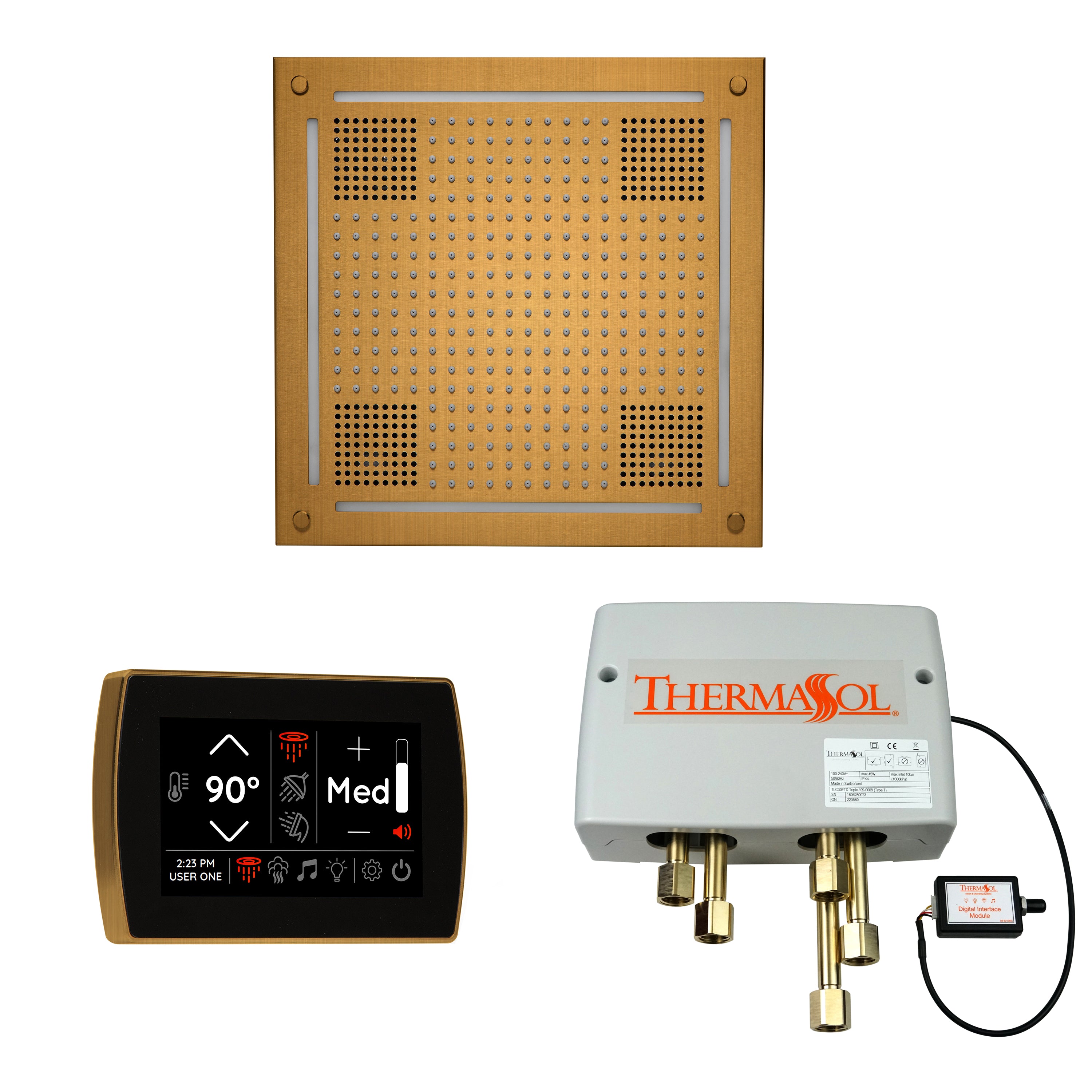 Wellness Shower Package - HydroVive 18 + SignaTouch Control (Recessed, Black Trim) + Digital Shower Valve - Maison&Co.
