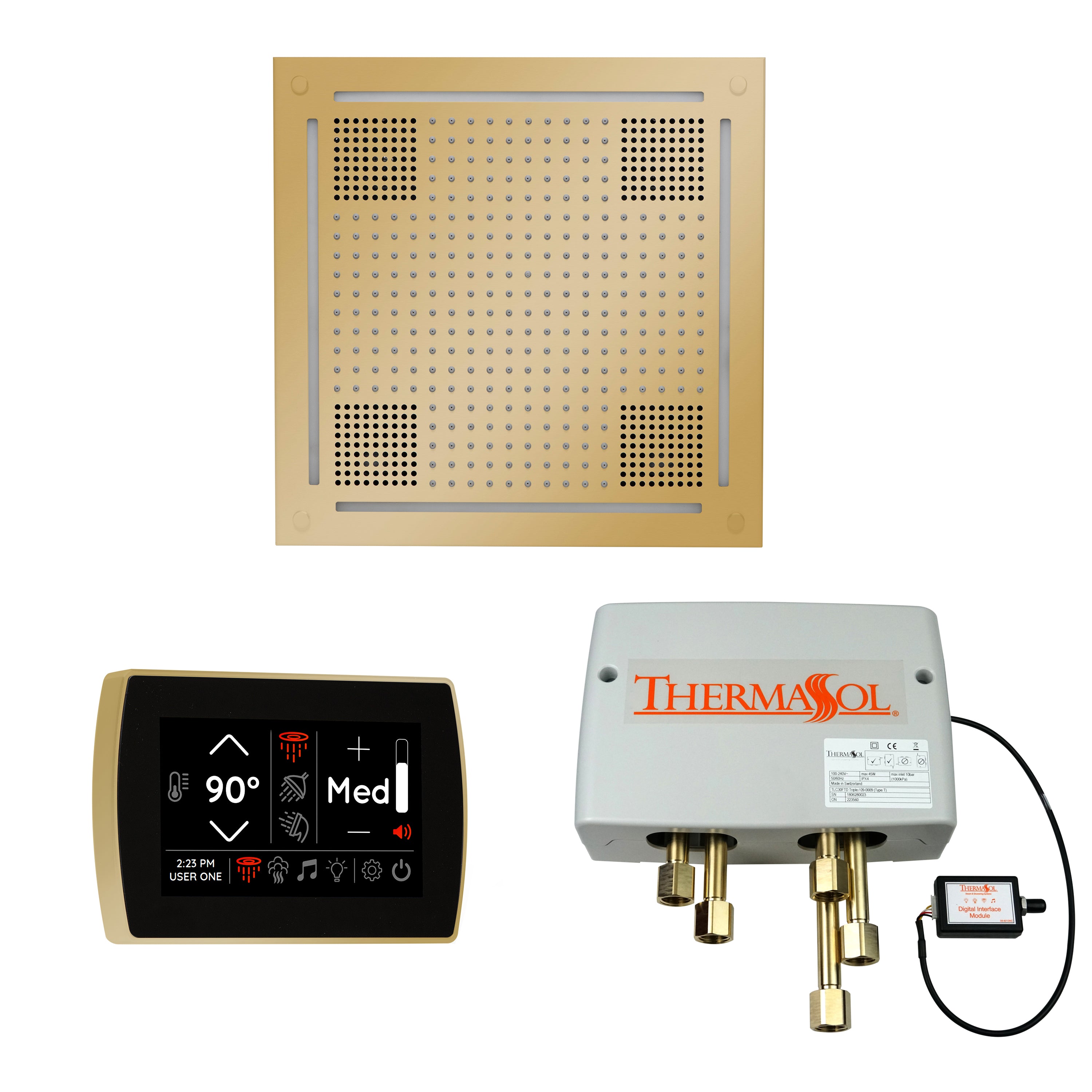 Wellness Shower Package - HydroVive 18 + SignaTouch Control (Recessed, Black Trim) + Digital Shower Valve - Maison&Co.
